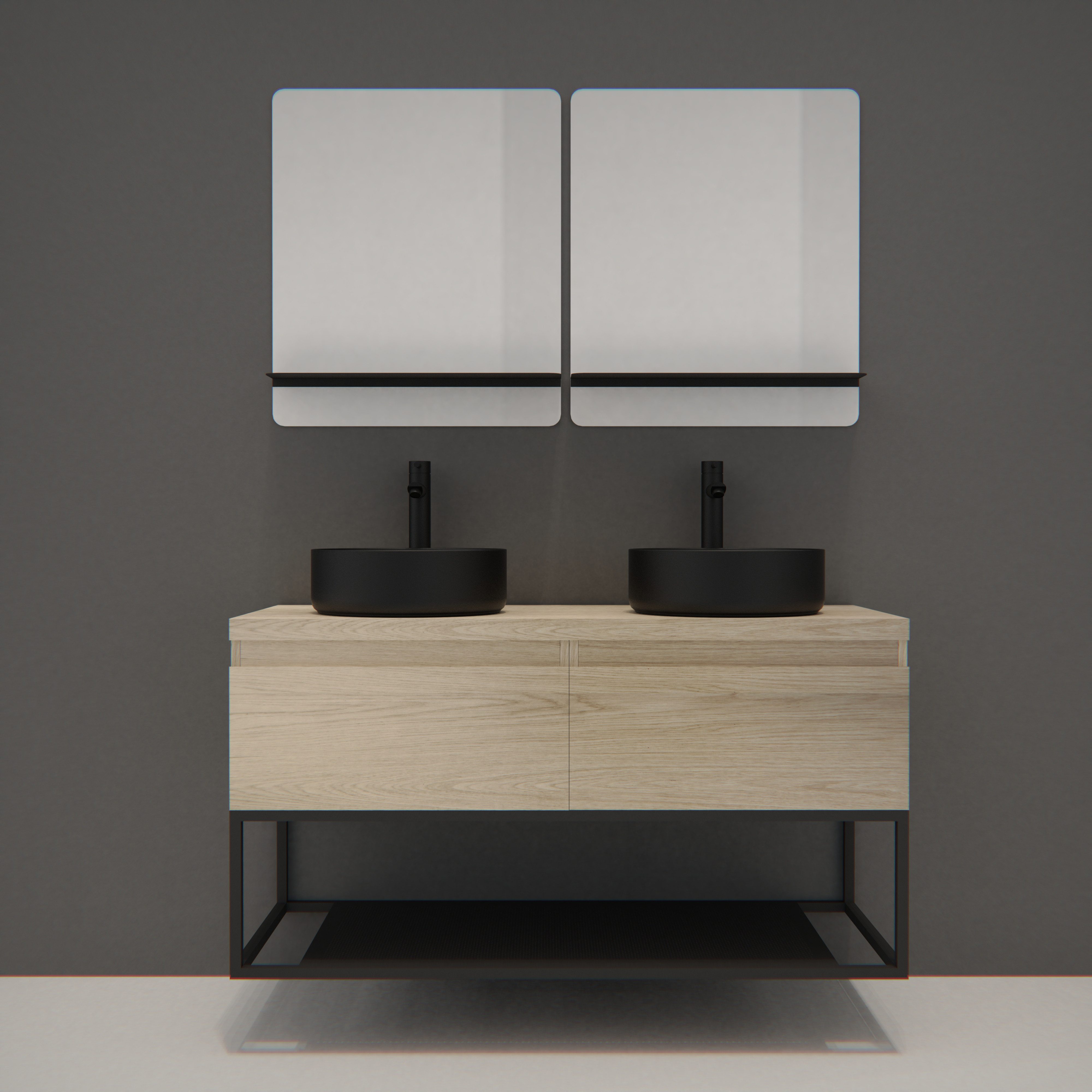 Meuble de salle de bain avec vasques et miroirs WILL