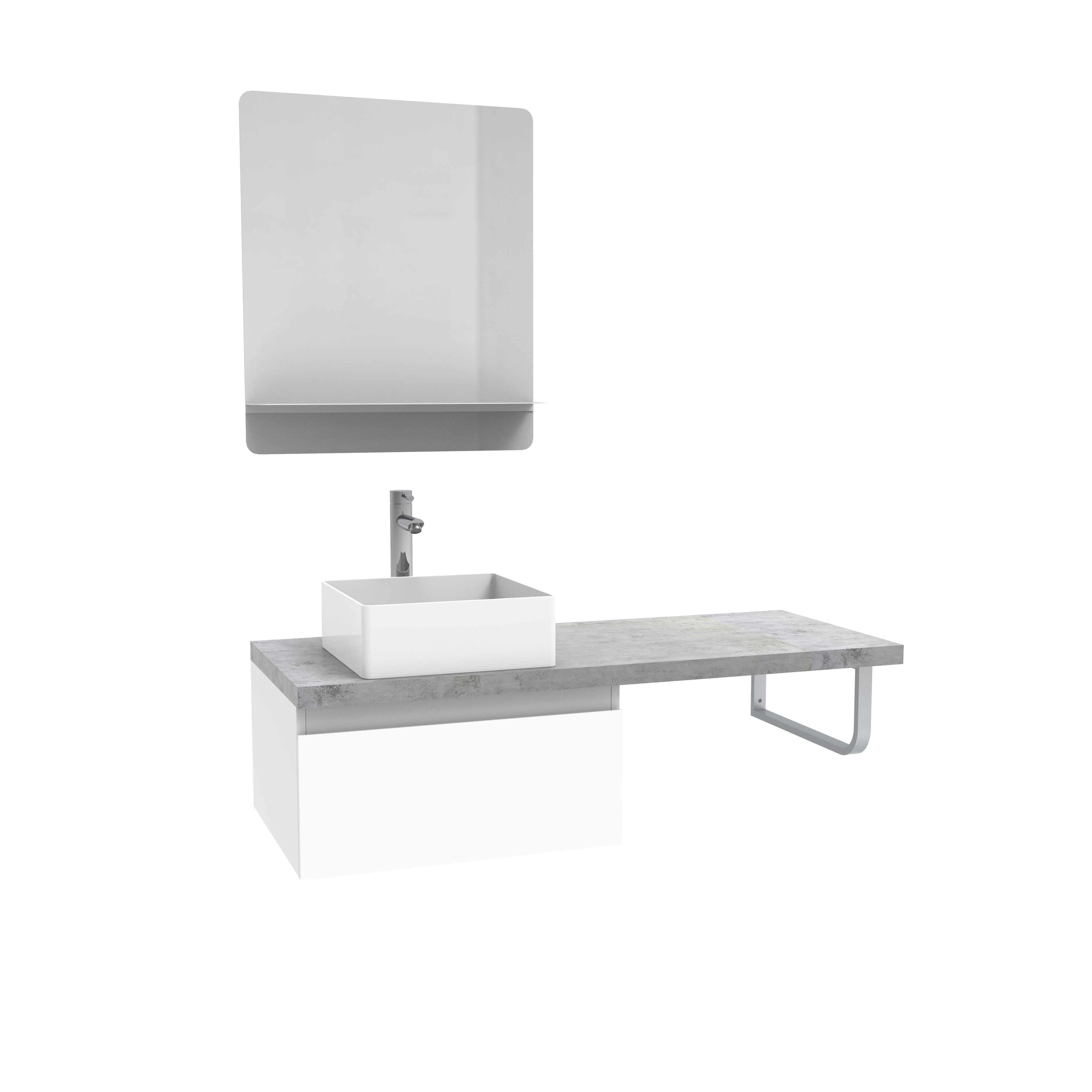 Meuble de salle de bain suspendu avec vasque et miroir WILL