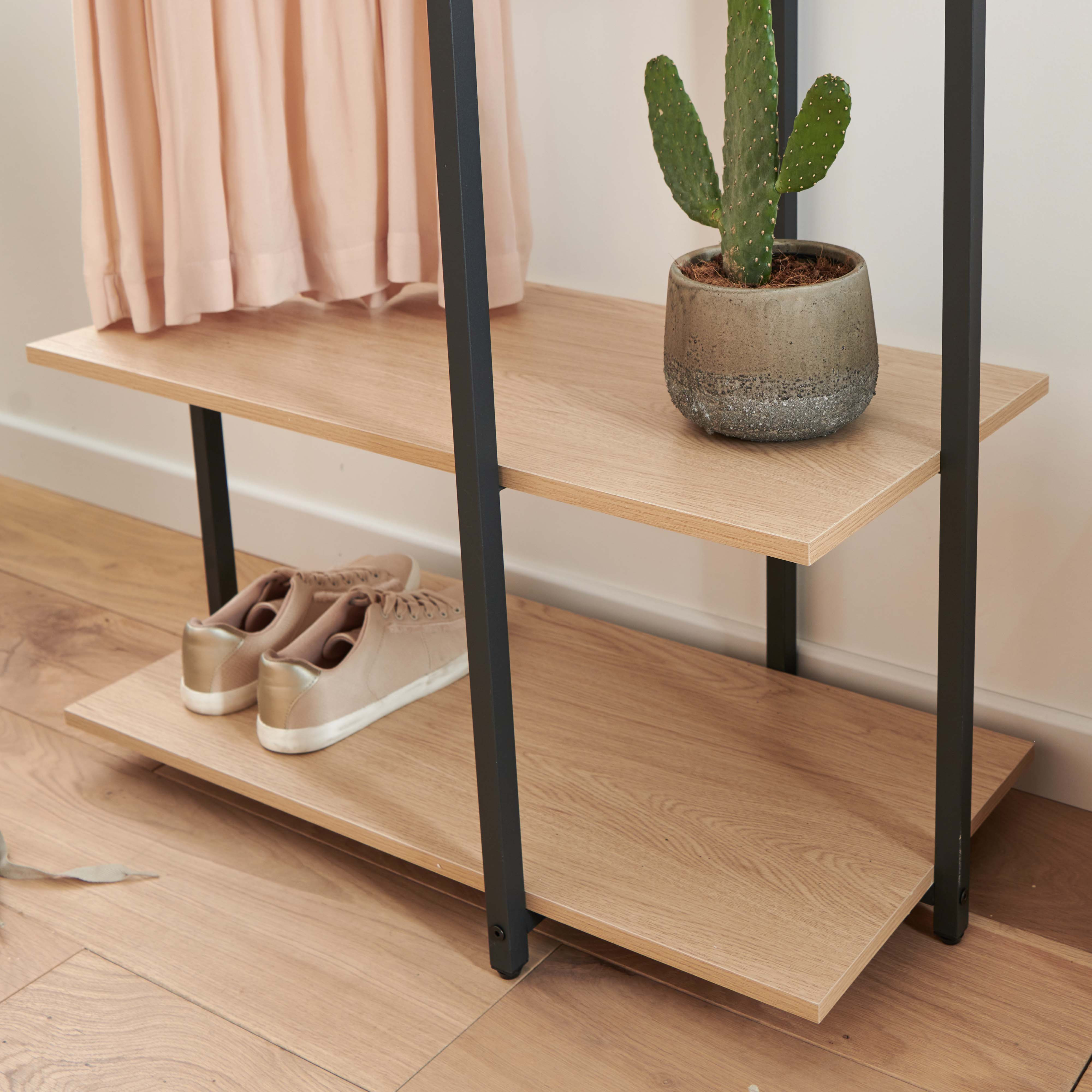Portant vêtements bois et métal L80 x H165 cm CROSS