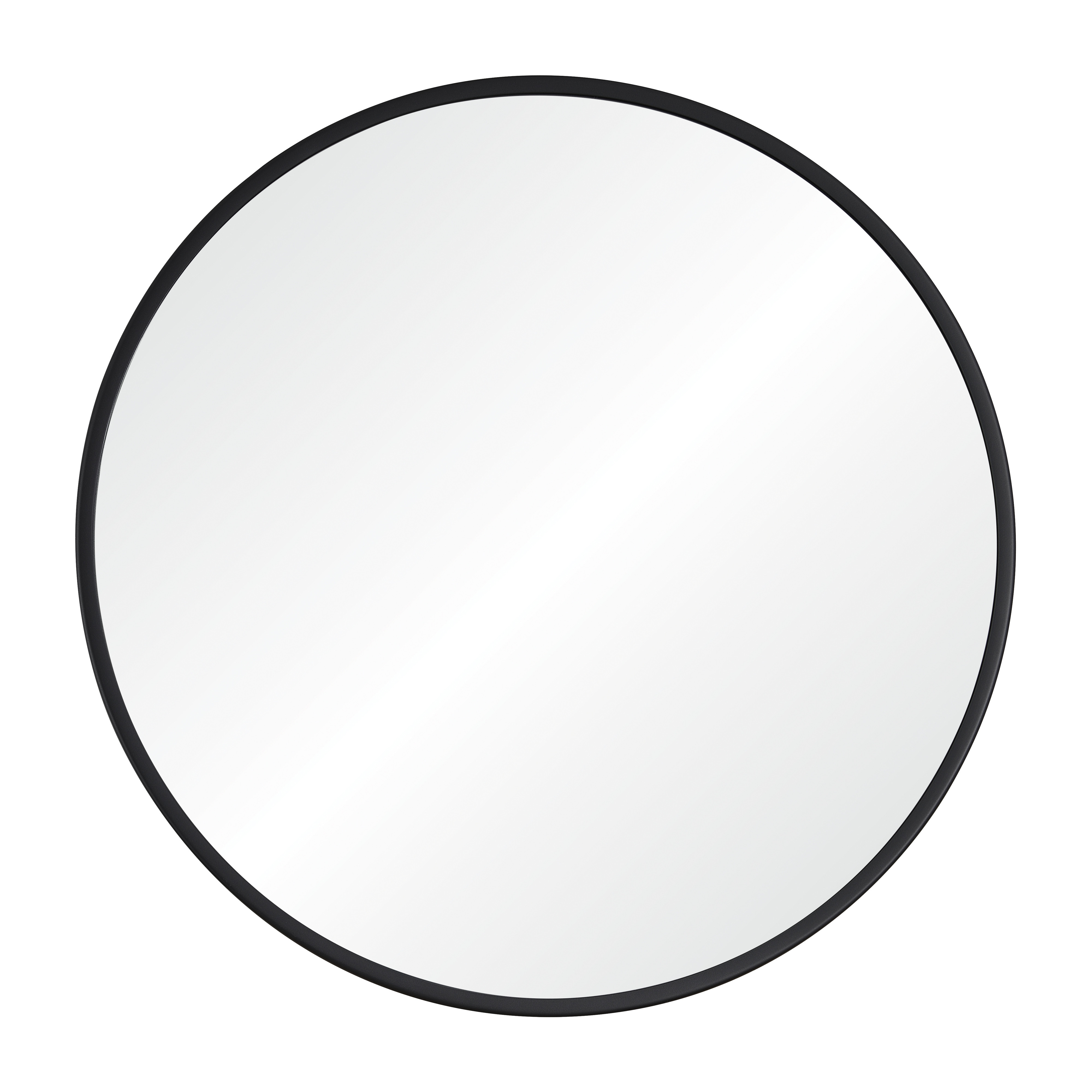 Miroir rond cadre métal noir 60 cm EMA