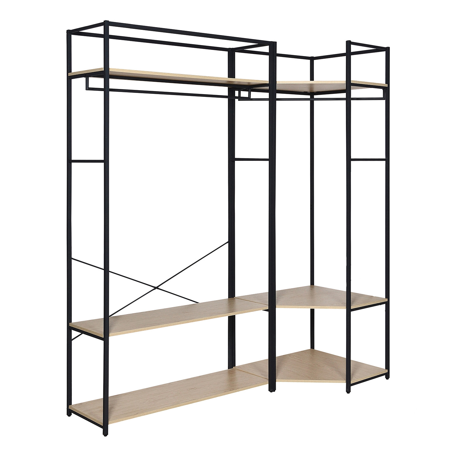 Portant vêtements bois et métal NOIR - Lot de 2 - JUNE