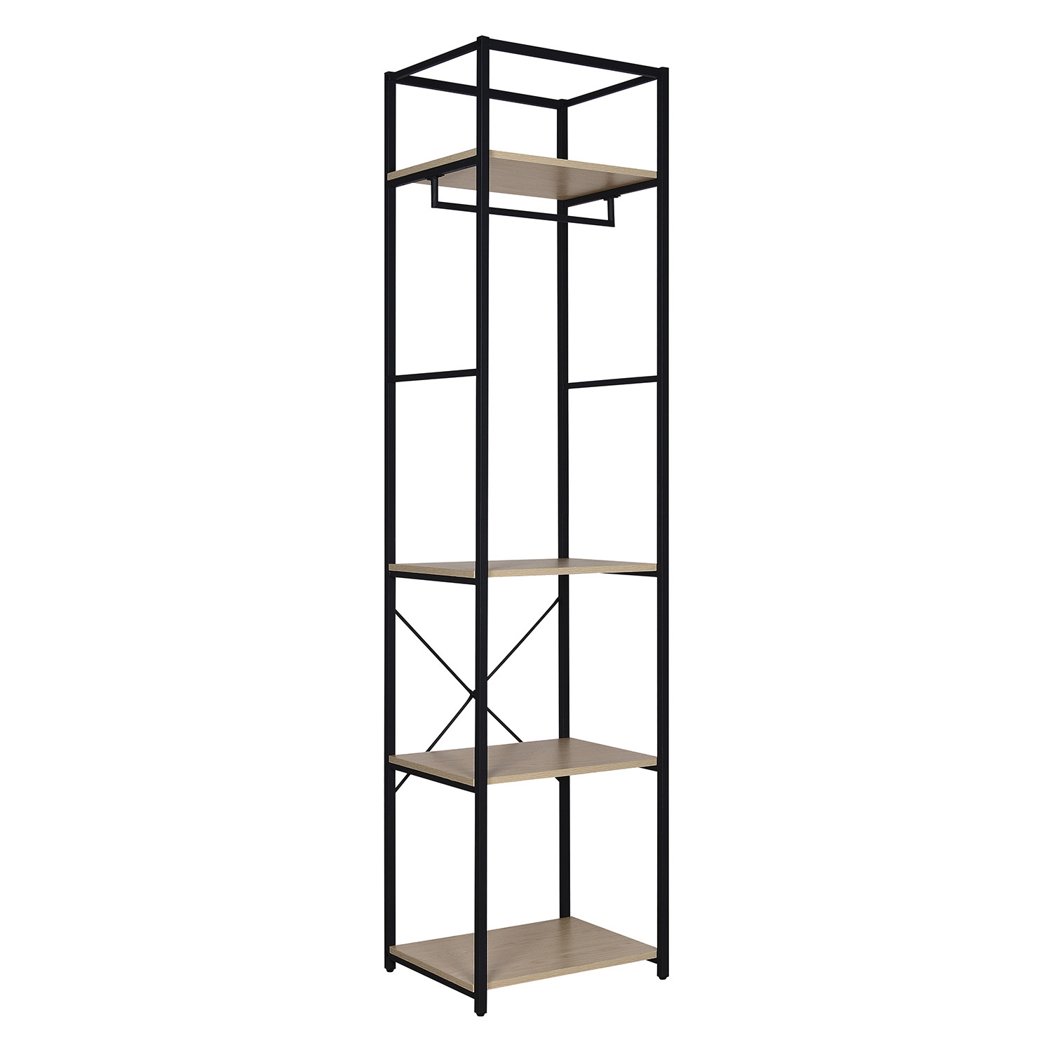 Portant vêtements en bois et métal NOIR L50 x H200cm JUNE