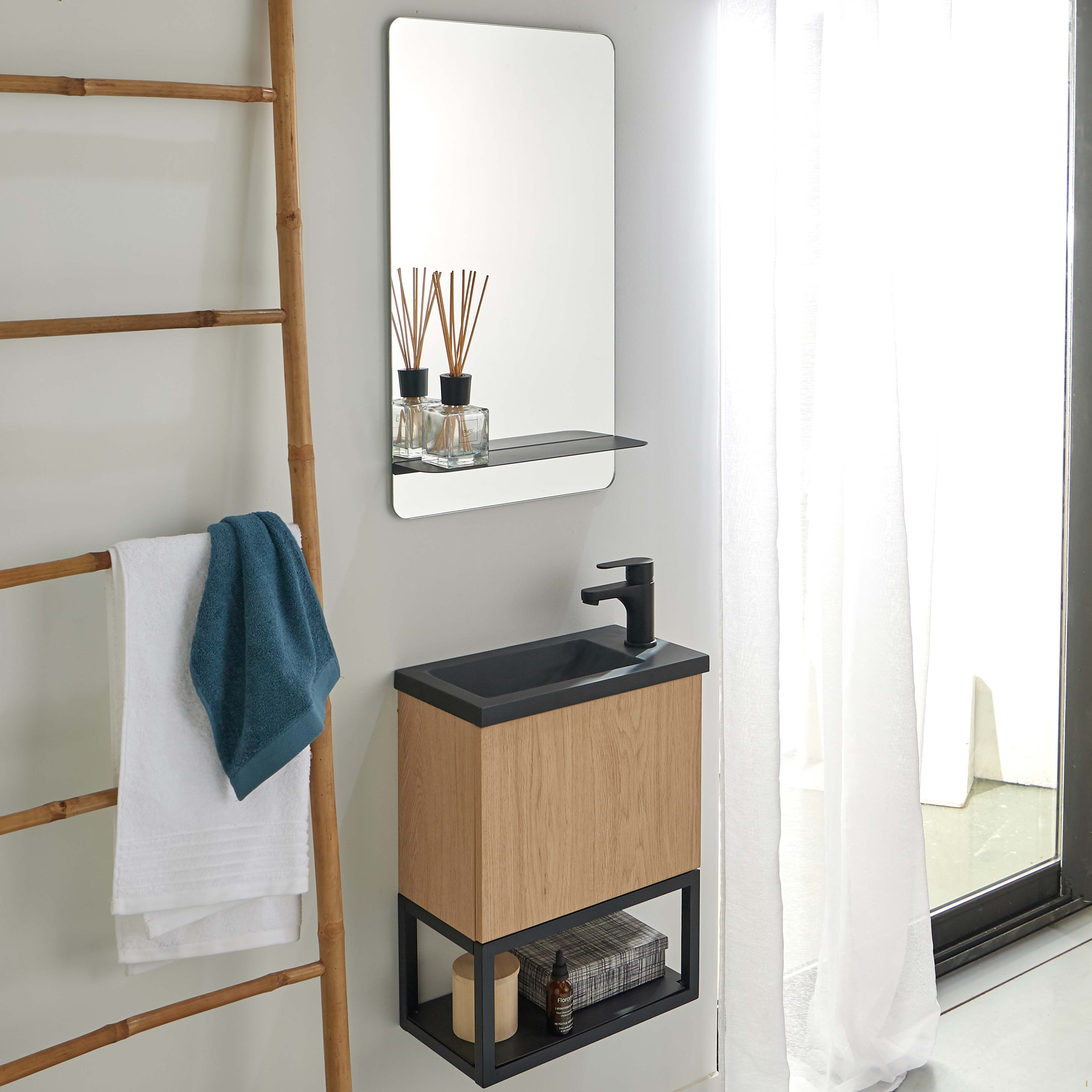 Meuble lave-mains NOVA à suspendre avec robinet noir