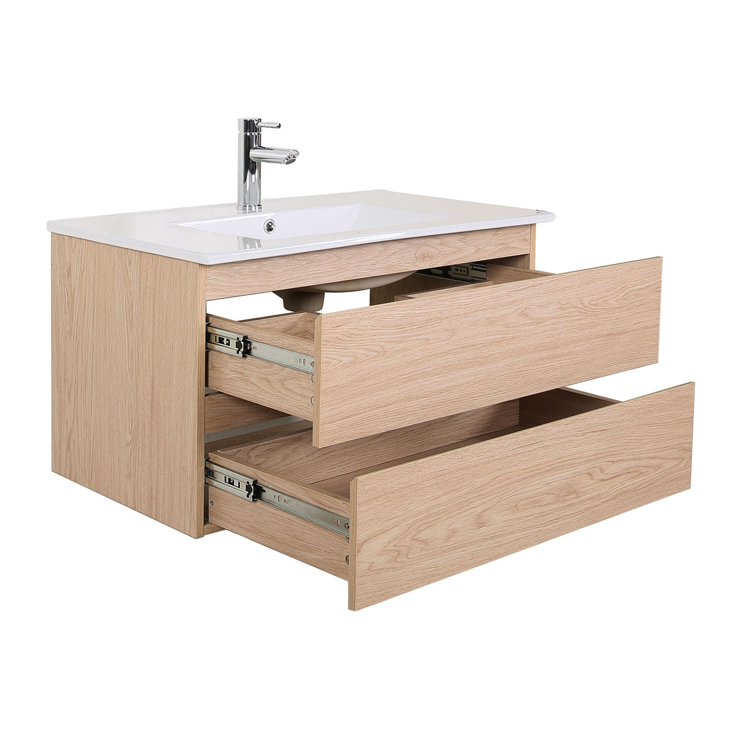 Ensemble de meuble de salle de bain 4 pièces SORRENTO 80 cm avec colonne décor chêne