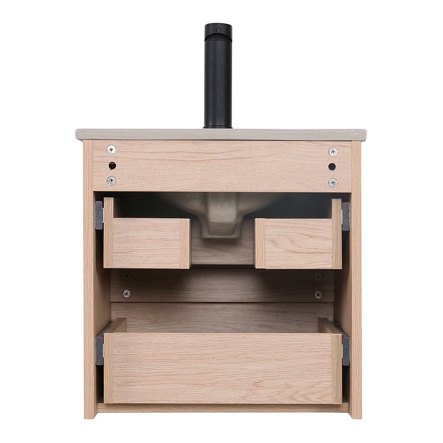 Ensemble de salle de bain SORRENTO 45cm décor chêne avec robinet chromé