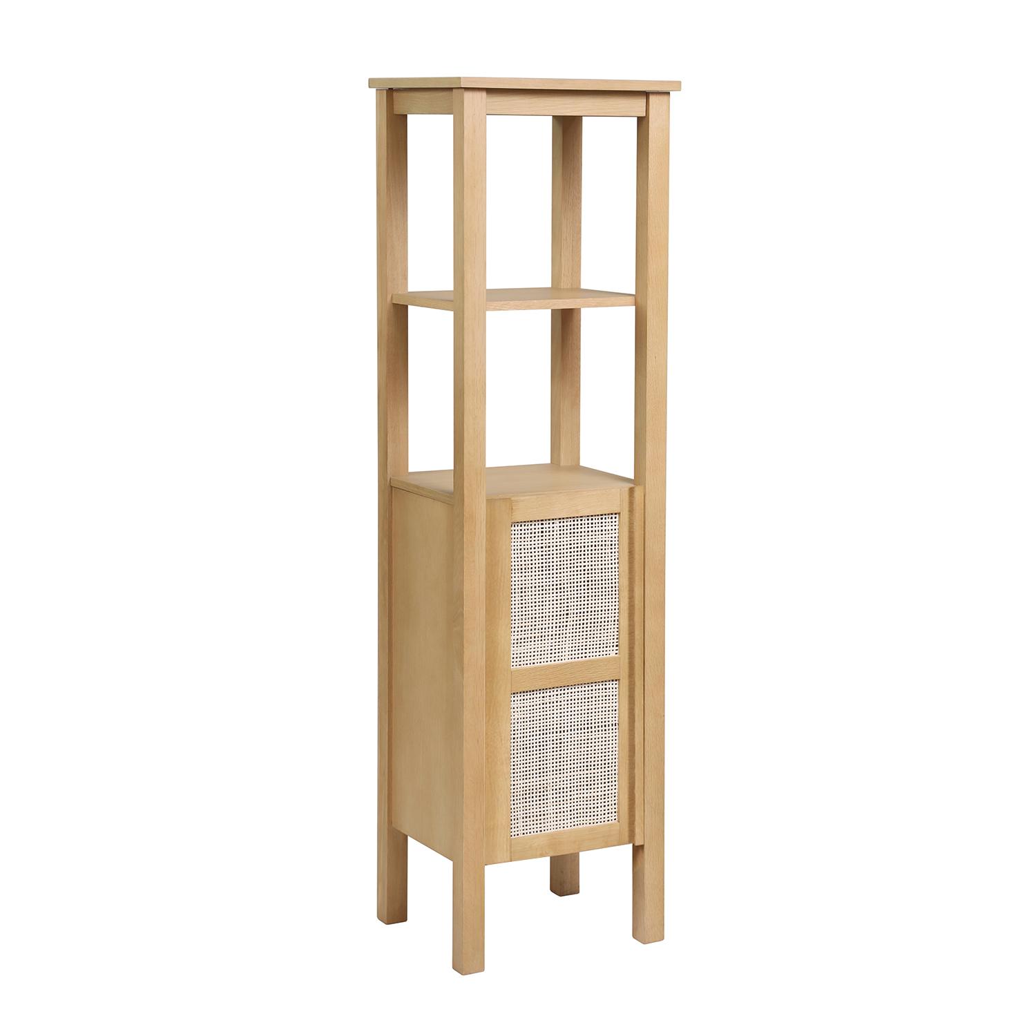 Colonne de salle de bain porte cannage chêne 145 cm