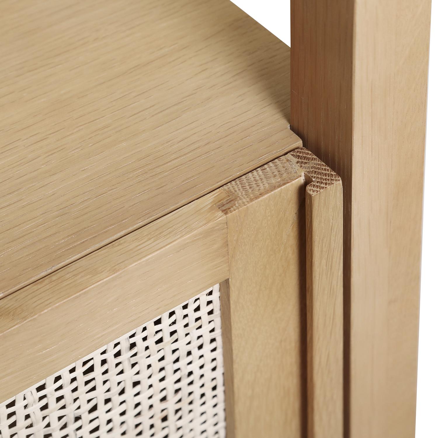 Colonne de salle de bain porte cannage chêne 145 cm