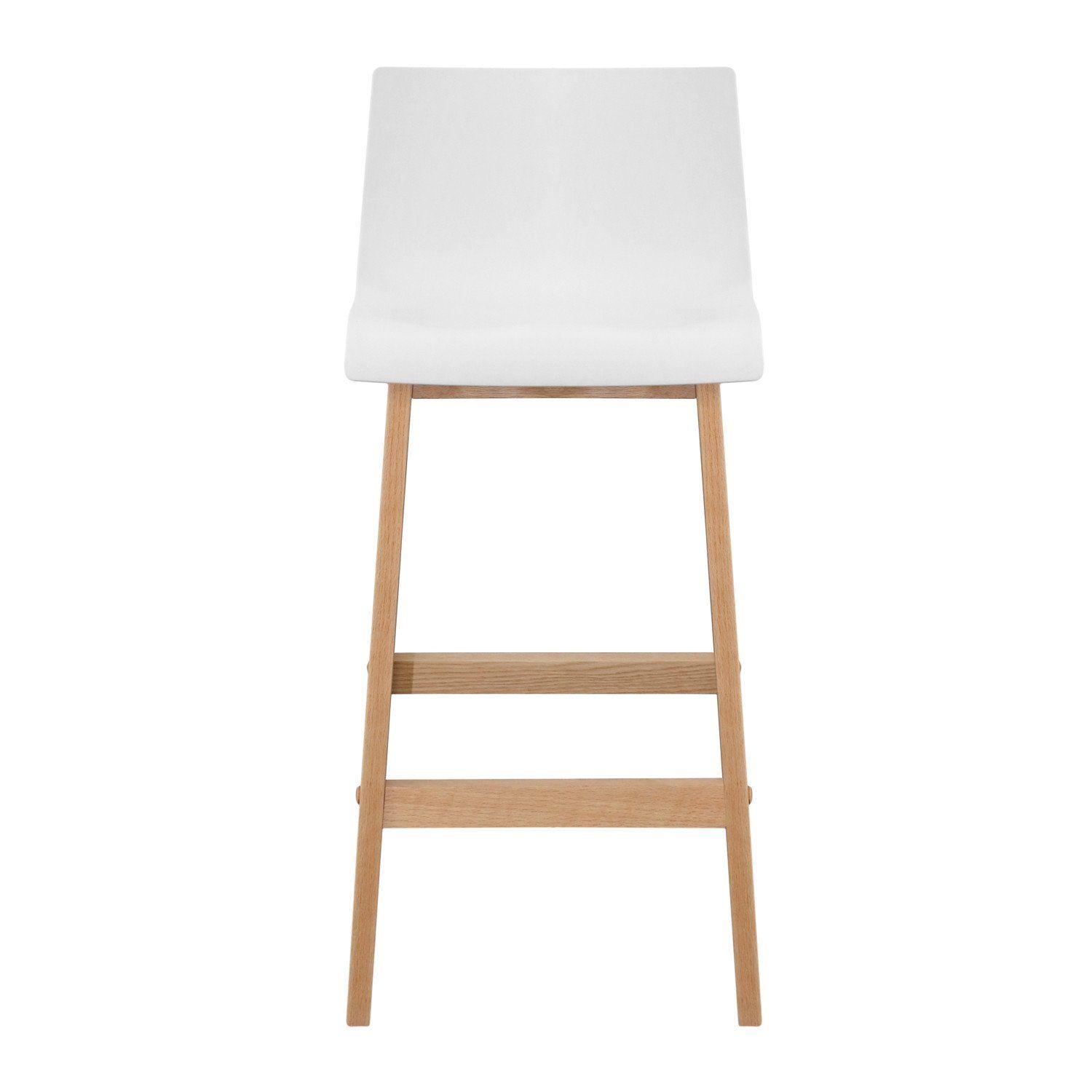 Lot de 2 tabourets de bar scandinave pieds en chêne 65 cm TANNA