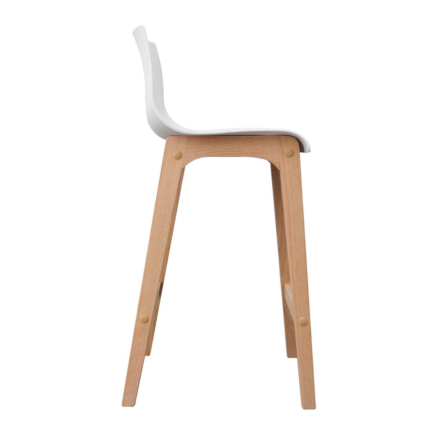 Lot de 2 tabourets de bar scandinave pieds en chêne 65 cm TANNA