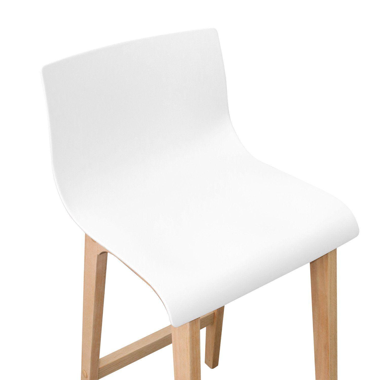 Lot de 2 tabourets de bar scandinave pieds en chêne 65 cm TANNA