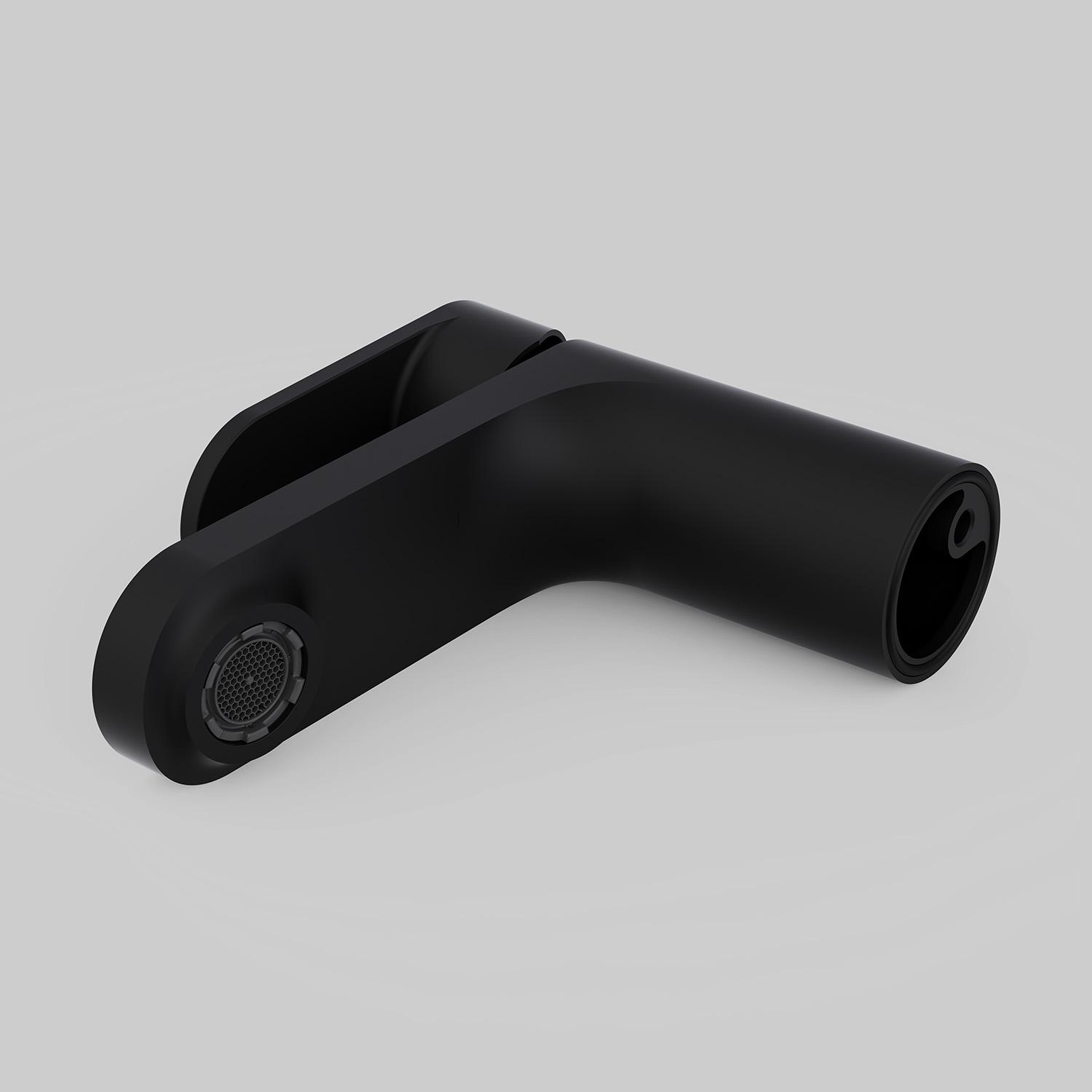 Robinet de salle de bain mitigeur bec bas noir H15cm