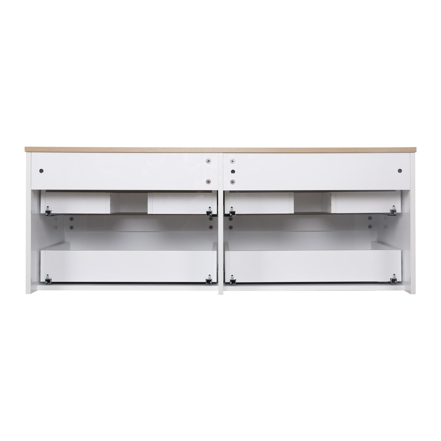 Ensemble meuble double vasque blanc 120 cm + 2 vasques + 2 miroirs + 2 robinets