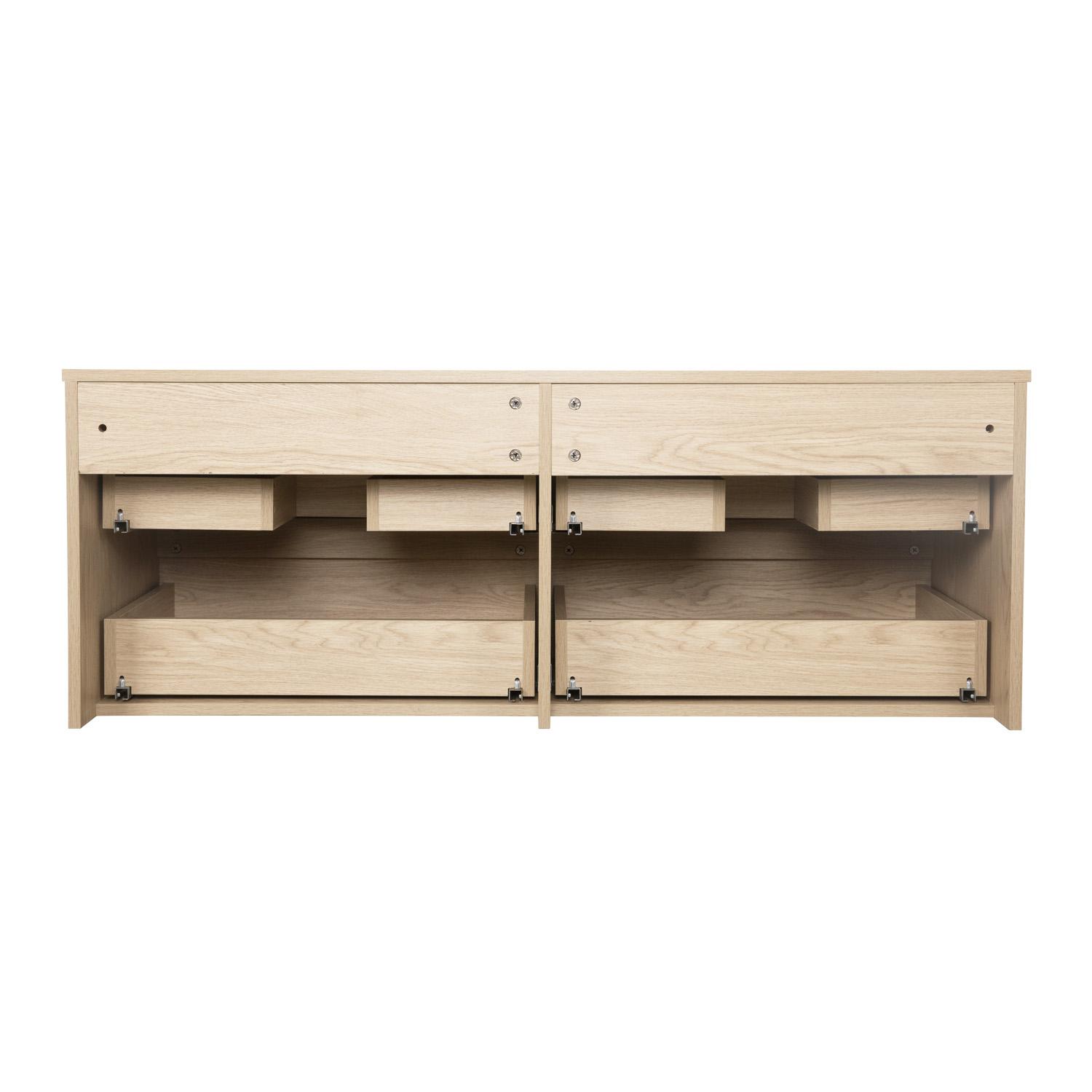 Ensemble meuble double vasque décor chêne 120 cm + 2 vasques