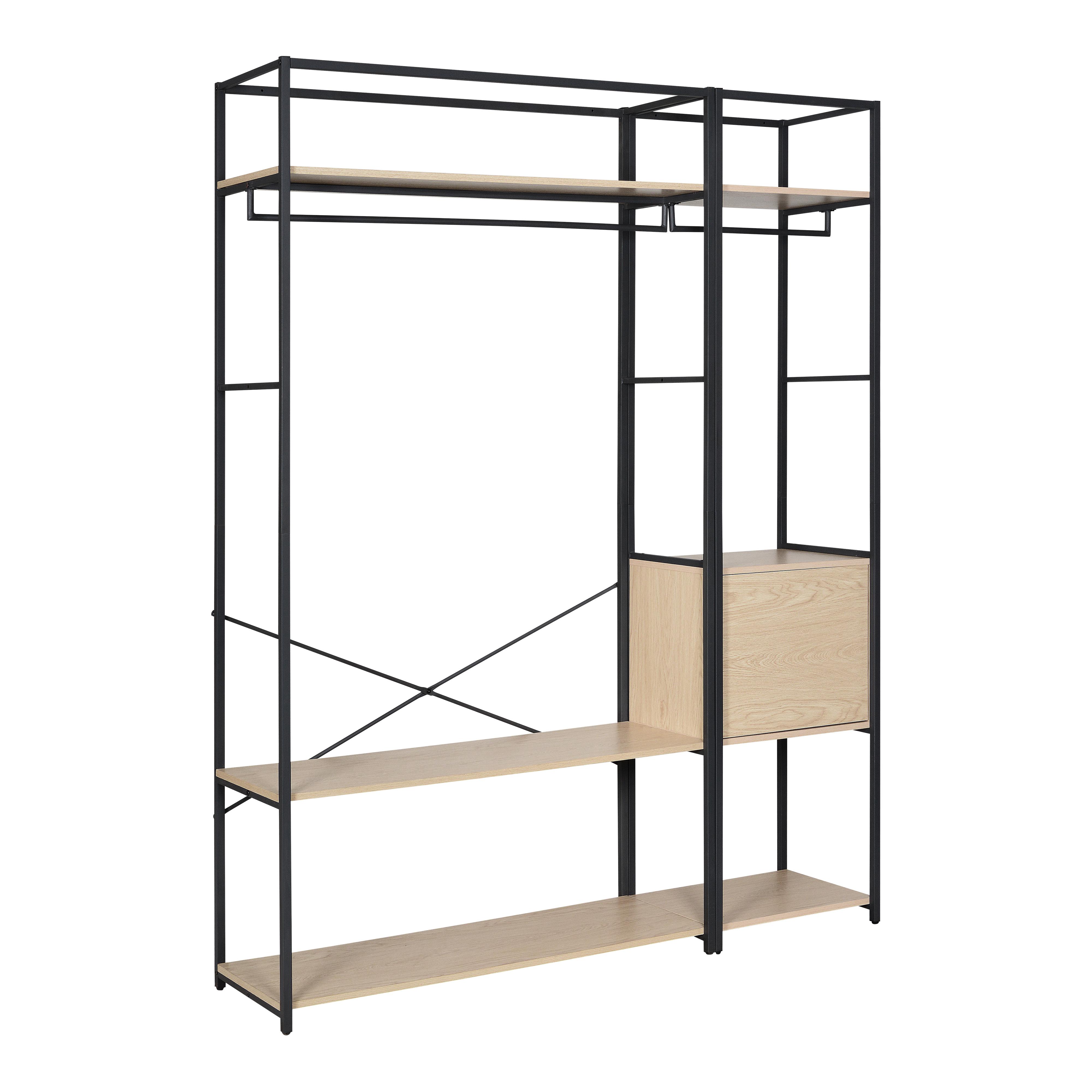 Portants vêtements bois et métal avec module fermé - Lot de 2 - JUNE