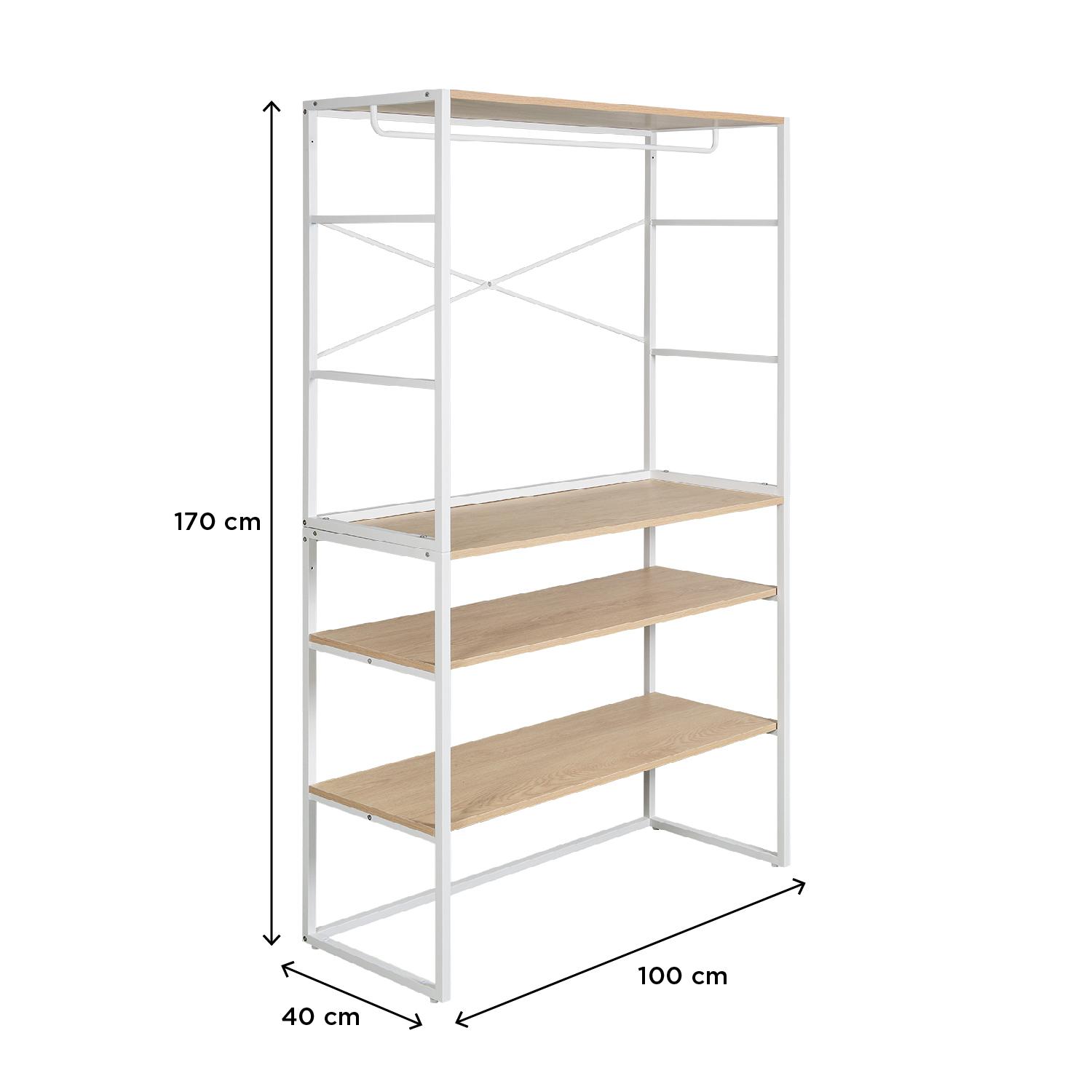 Portants vêtements sous combles bois et métal modulables - Lot de 2