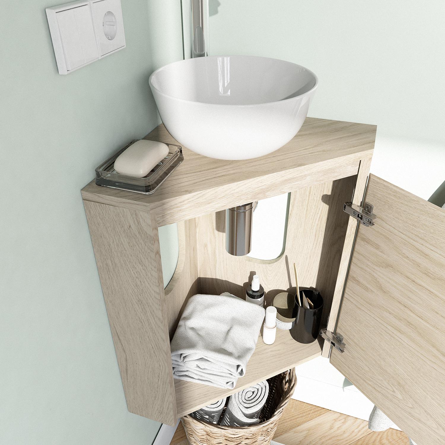 Ensemble lave-mains angle sorrento avec vasque + robinet