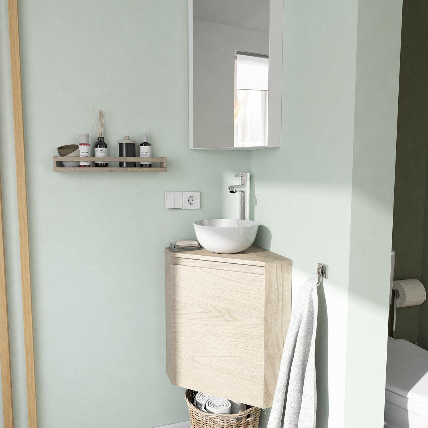 Ensemble lave-mains angle sorrento avec vasque + robinet