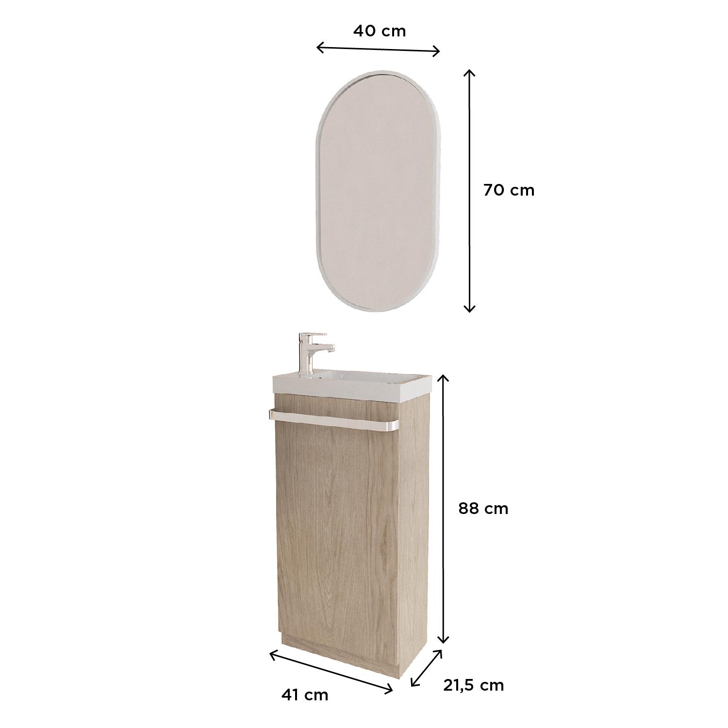 Ensemble lave-mains Johann + miroir