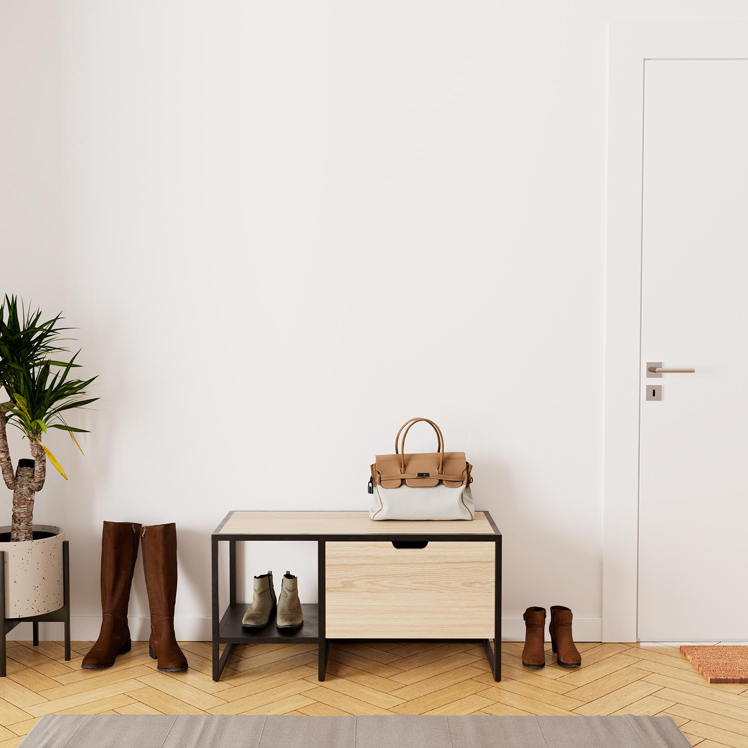 Banc d'entrée avec rangement L90 x H46 WILKO