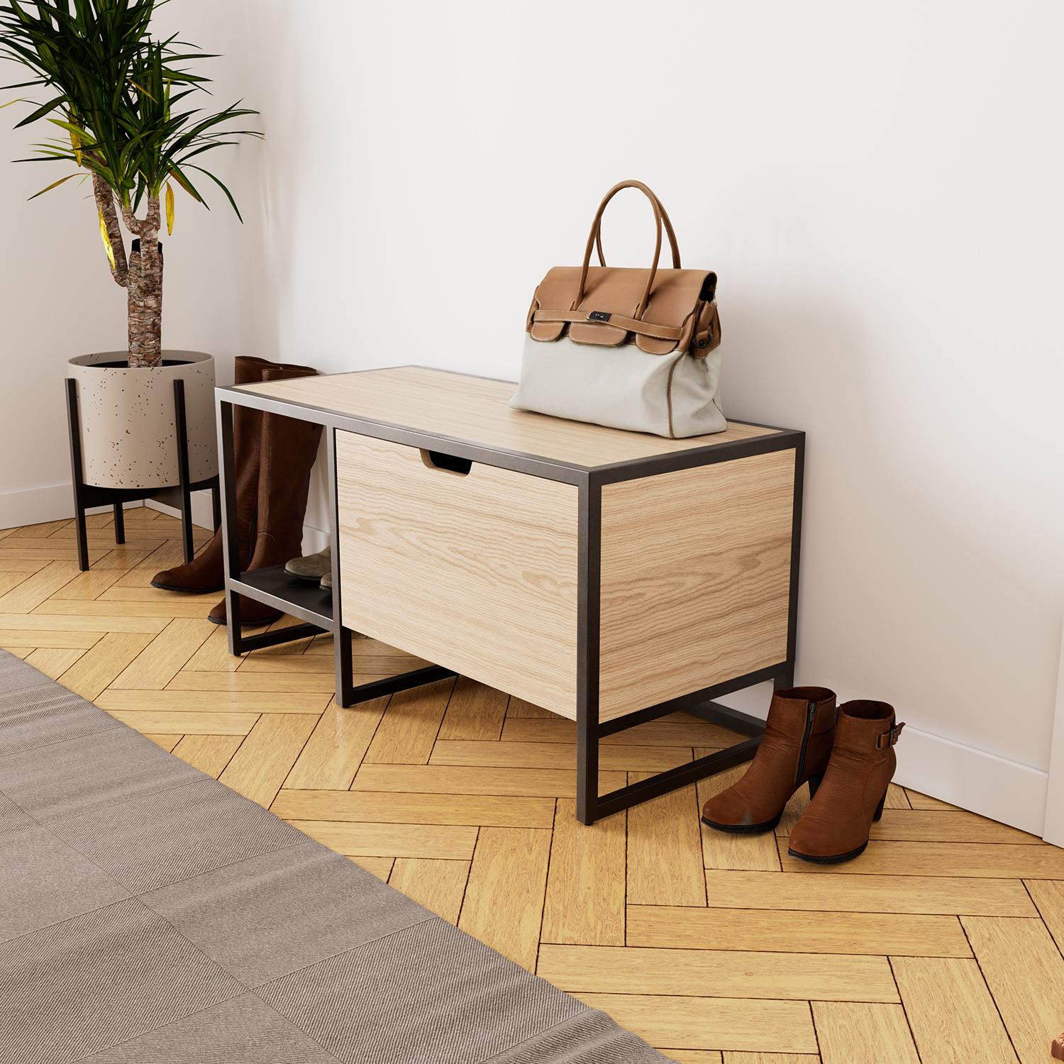 Banc d'entrée avec rangement L90 x H46 WILKO