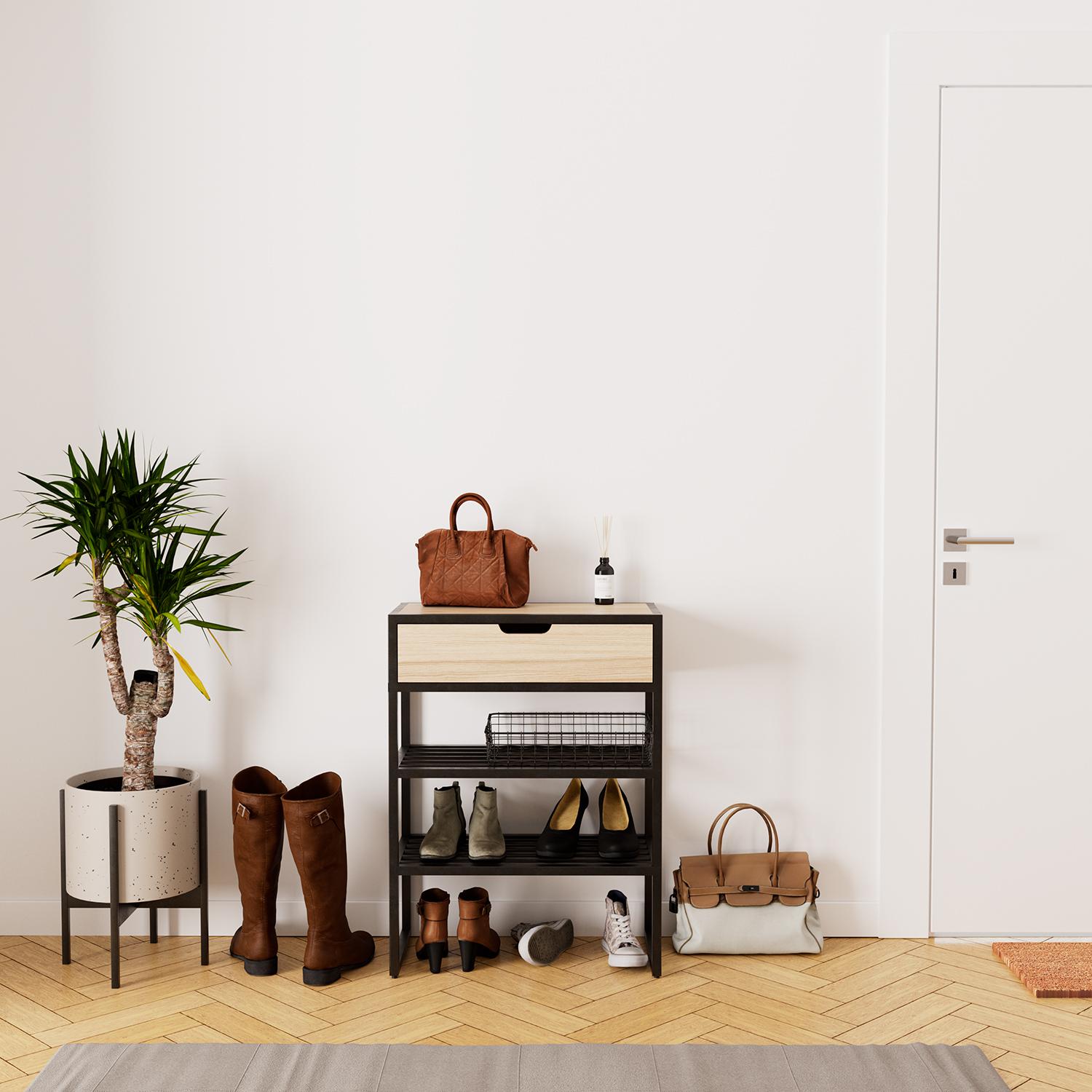 Console d'entrée métal et bois L60 x H80 WILKO