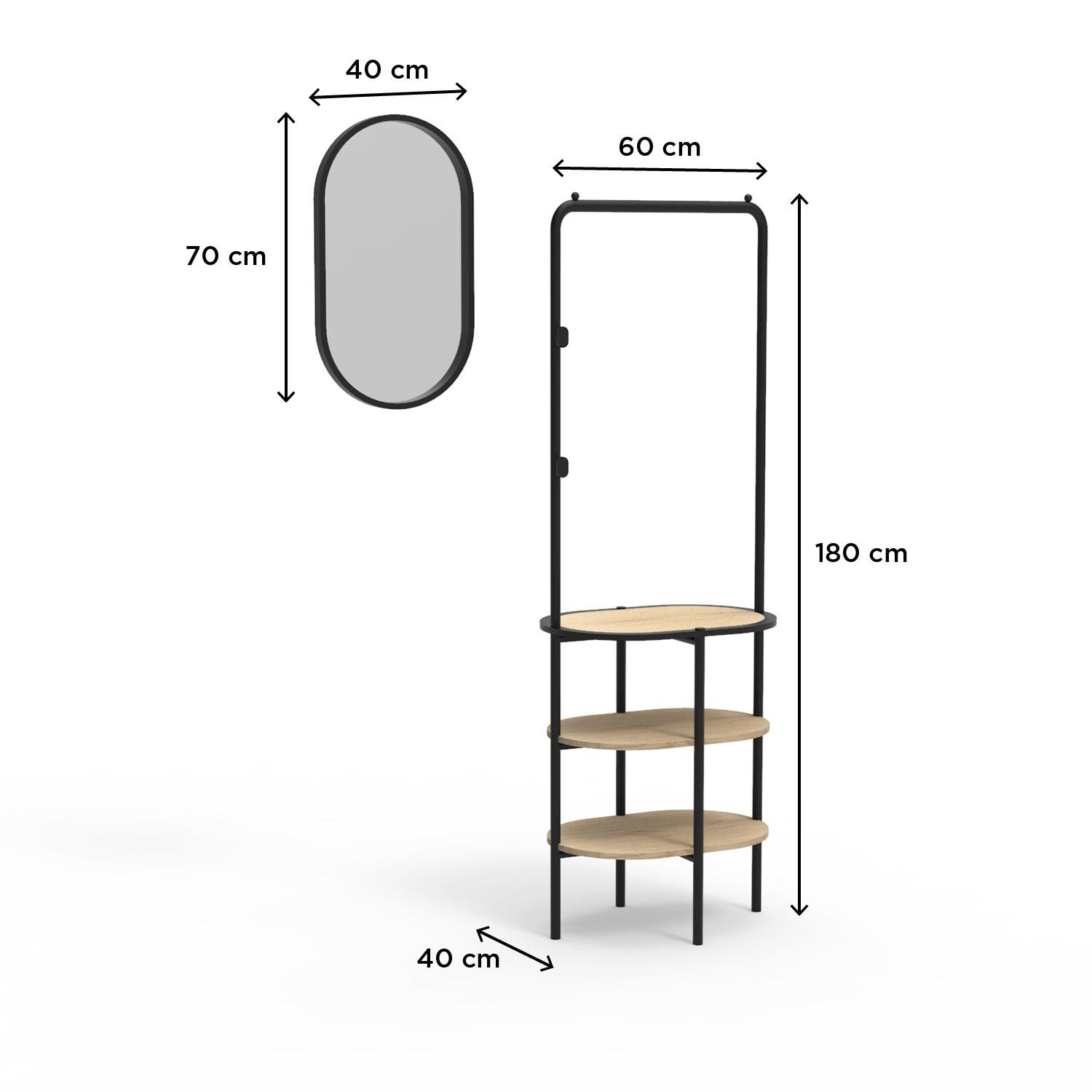 Ensemble meubles d'entrée portant rond + miroir WILKO