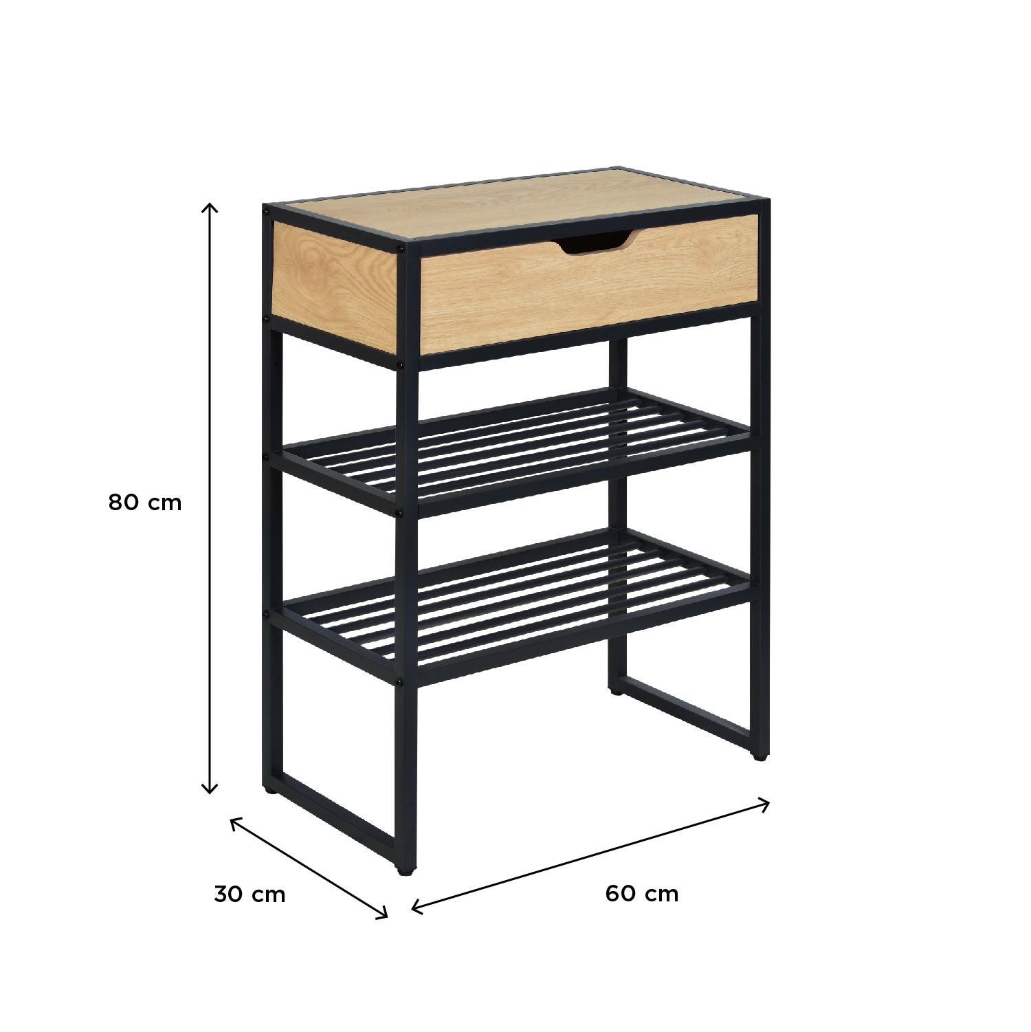 Console d'entrée métal et bois L60 x H80 WILKO