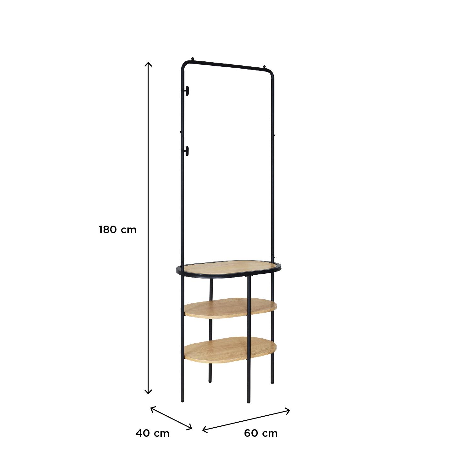 Portant d'entrée vestiaire métal et bois L60 x H80 cm WILKO