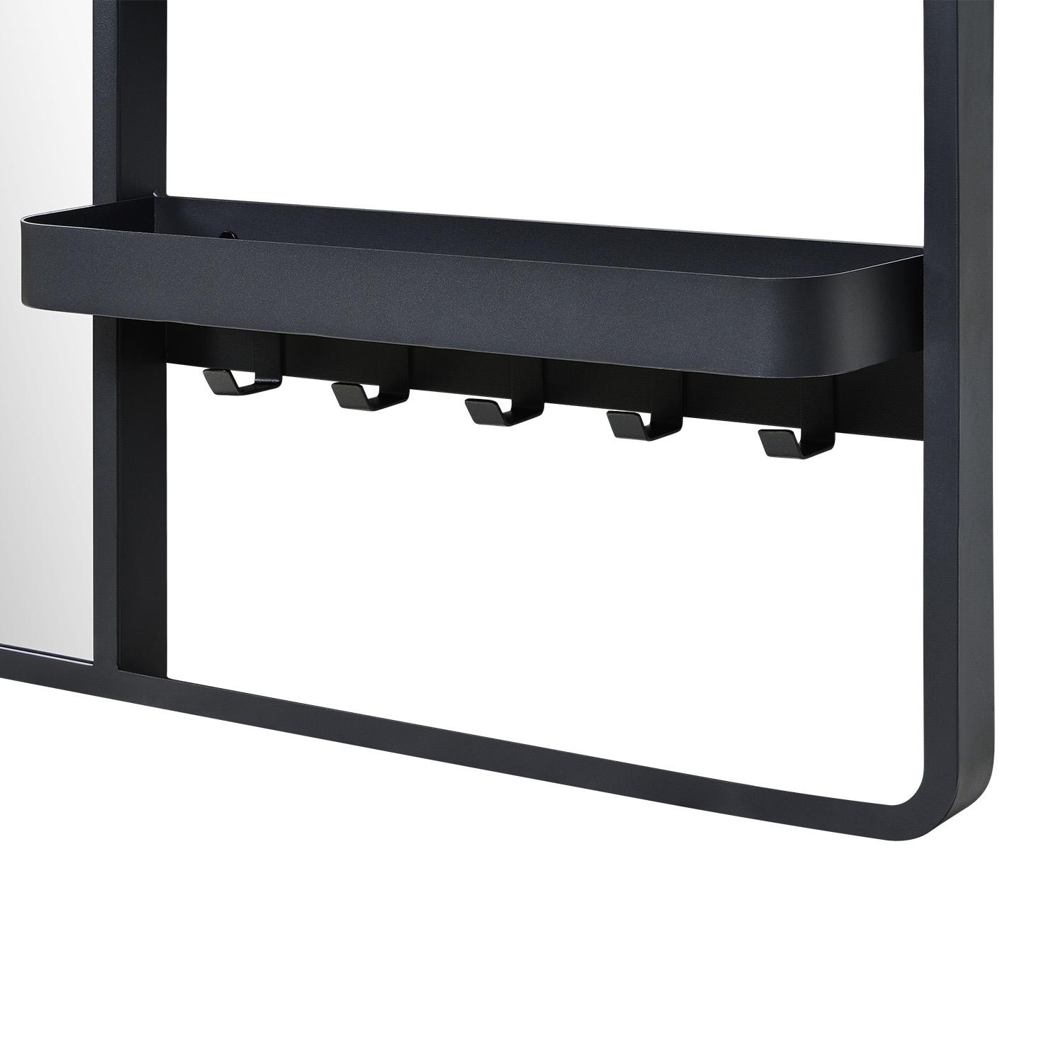 Miroir d'entrée en métal noir L90 x H80 cm WILKO