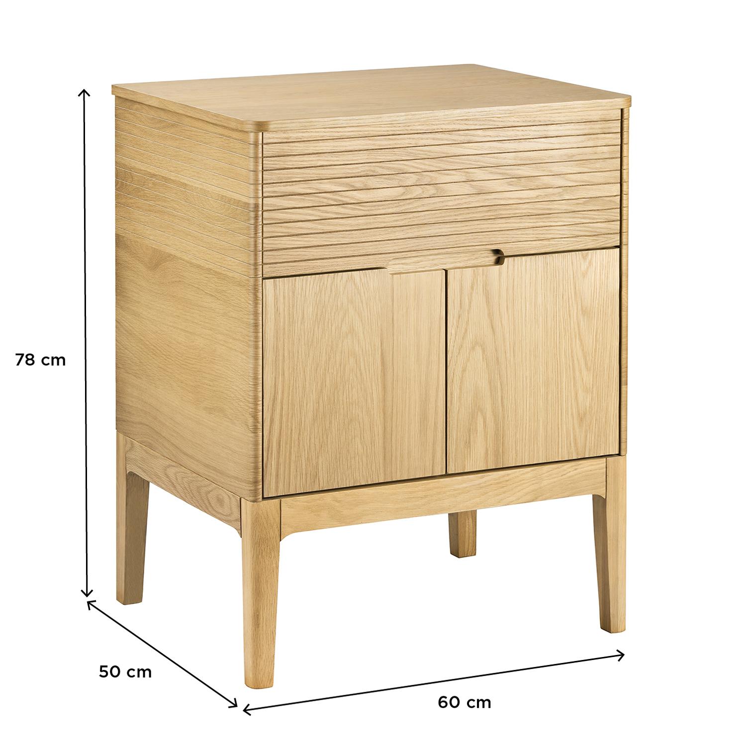 Meuble simple vasque 60 cm en chêne naturel