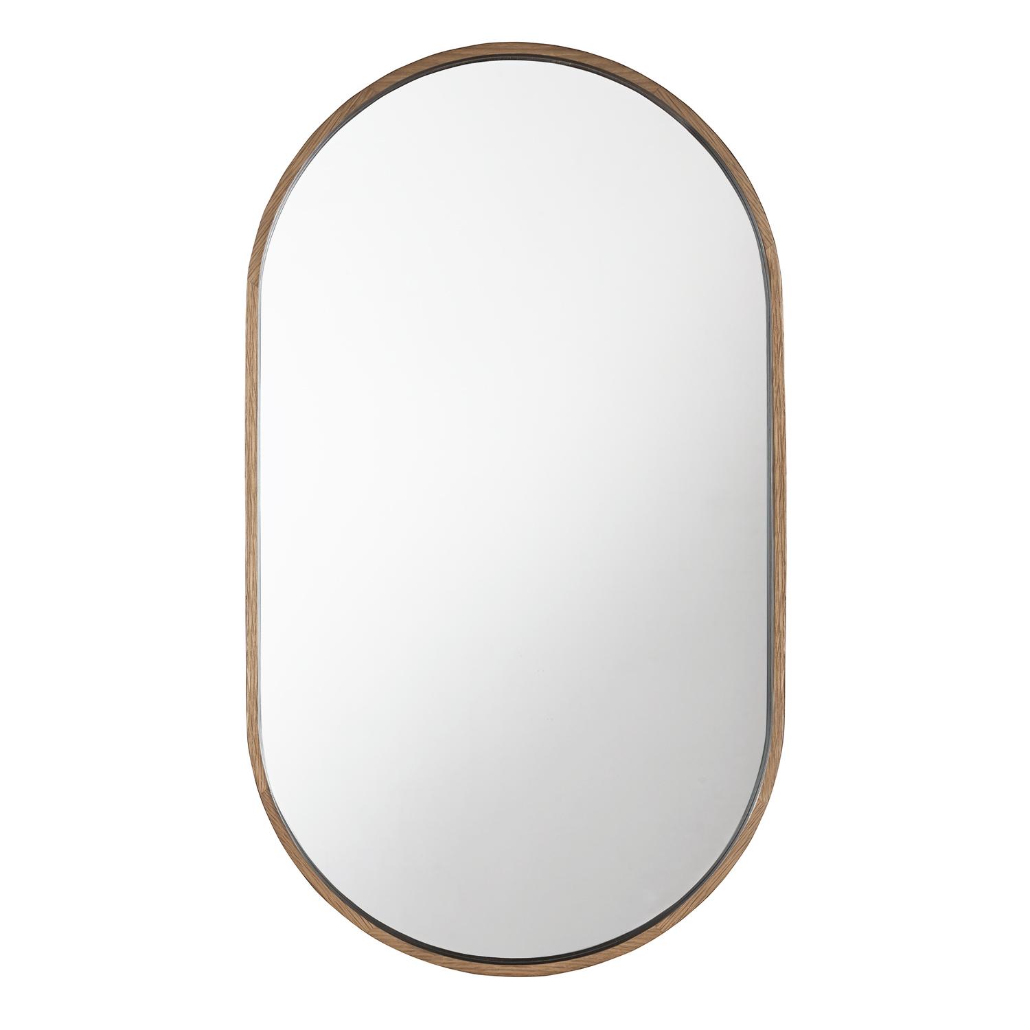 Miroir ovale noyer 40 x 70 cm