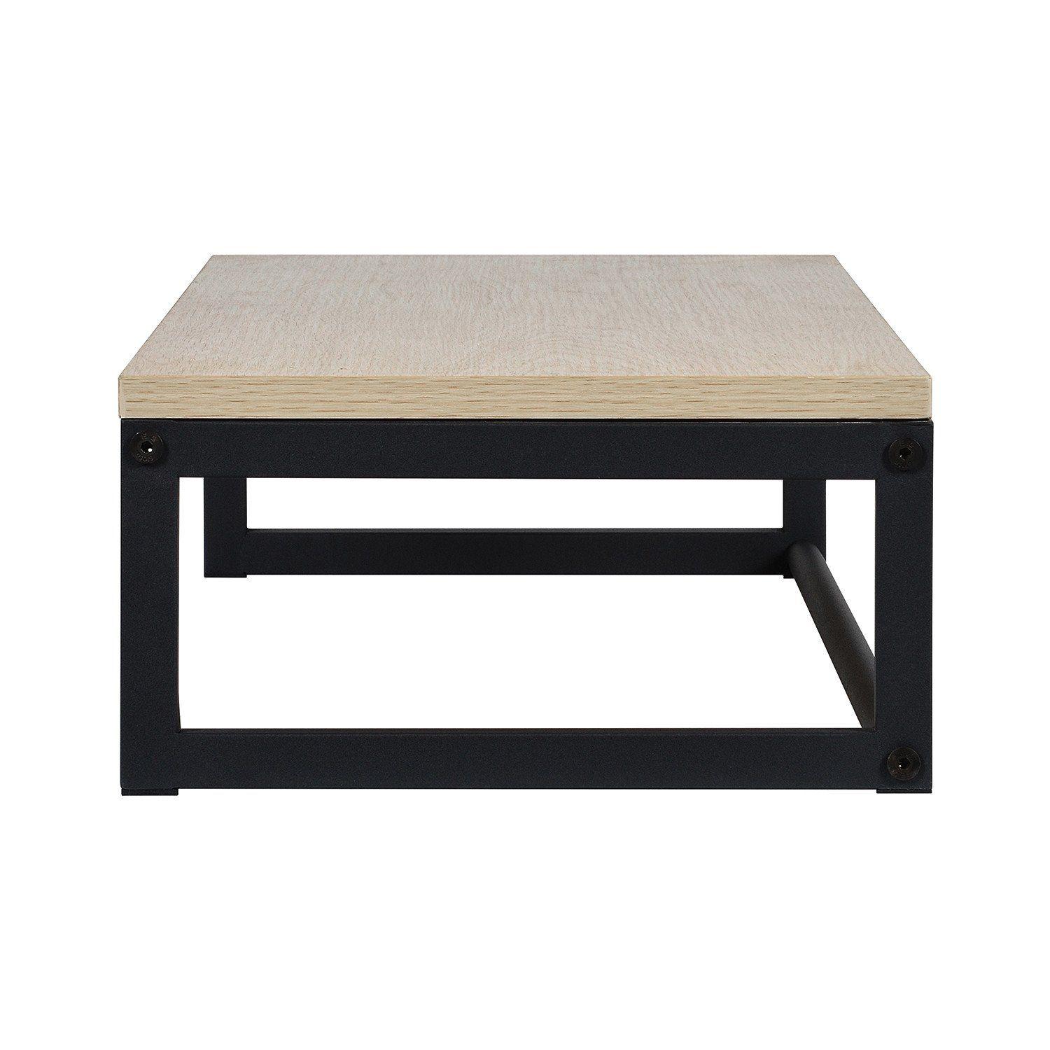 Penderie étagère murale bois et métal noir L90 cm GRIF