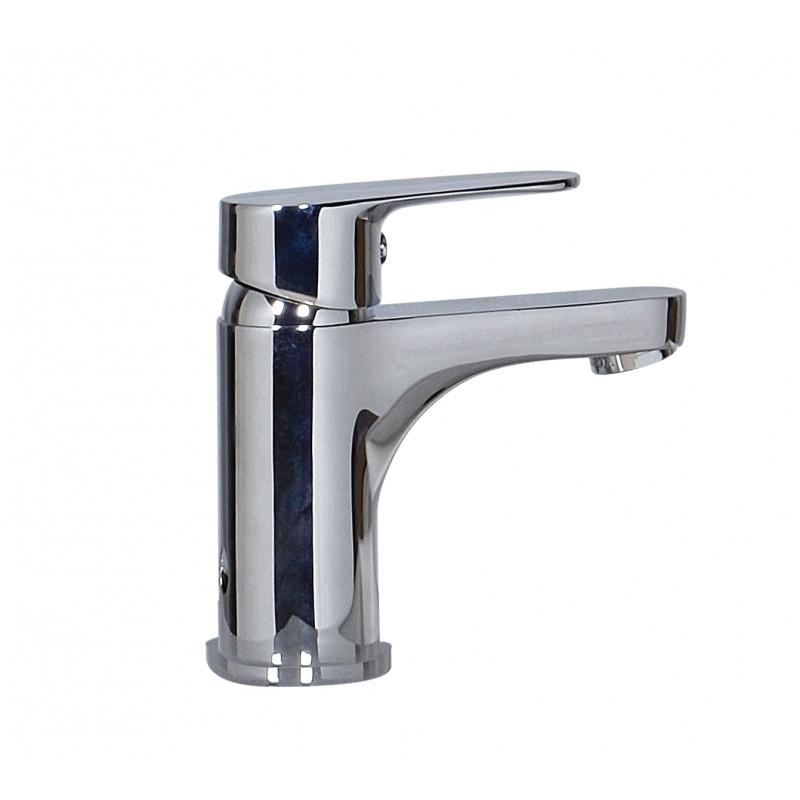 Ensemble meuble lave-mains d'angle décor chêne + Robinet