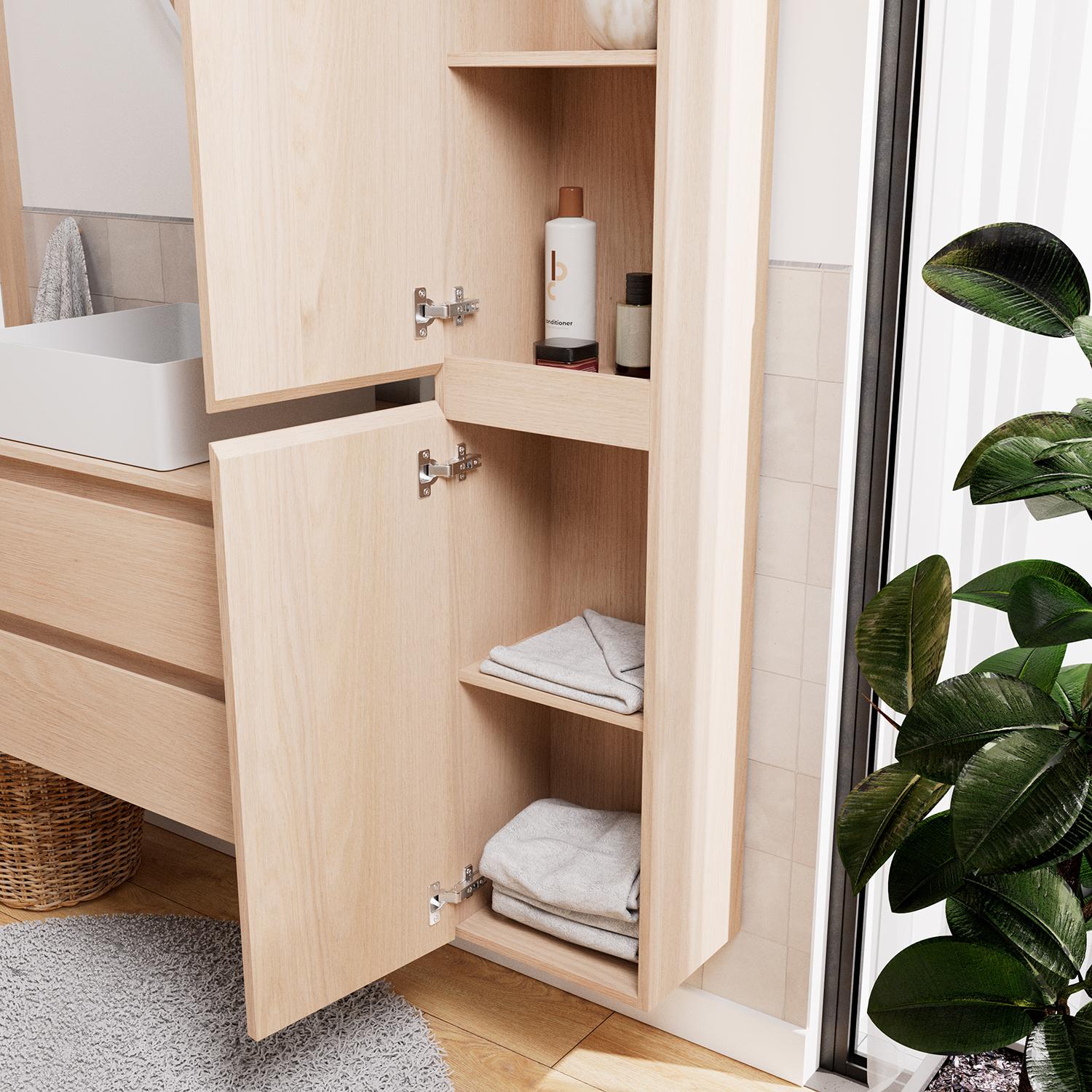 Ensemble meuble simple vasque 60 cm + vasque COMA + robinet TAP + miroir EMA + colonne SORRENTO