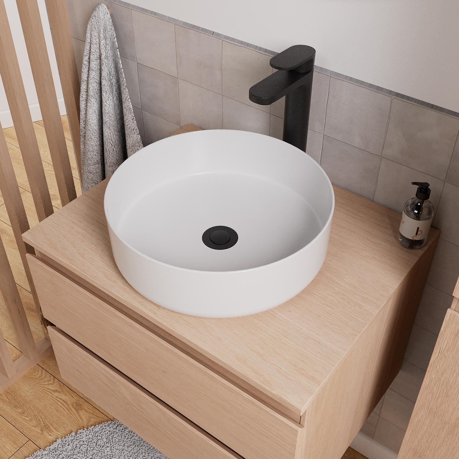 Ensemble meuble simple vasque 60 cm + vasque DIEGO + robinet ROB