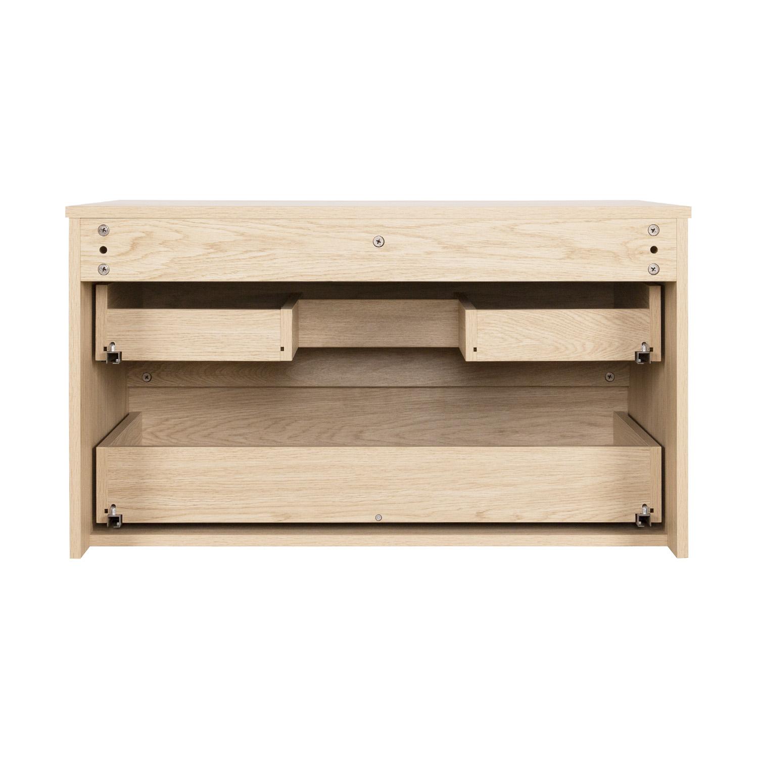 Meuble simple vasque décor chêne 80 cm
