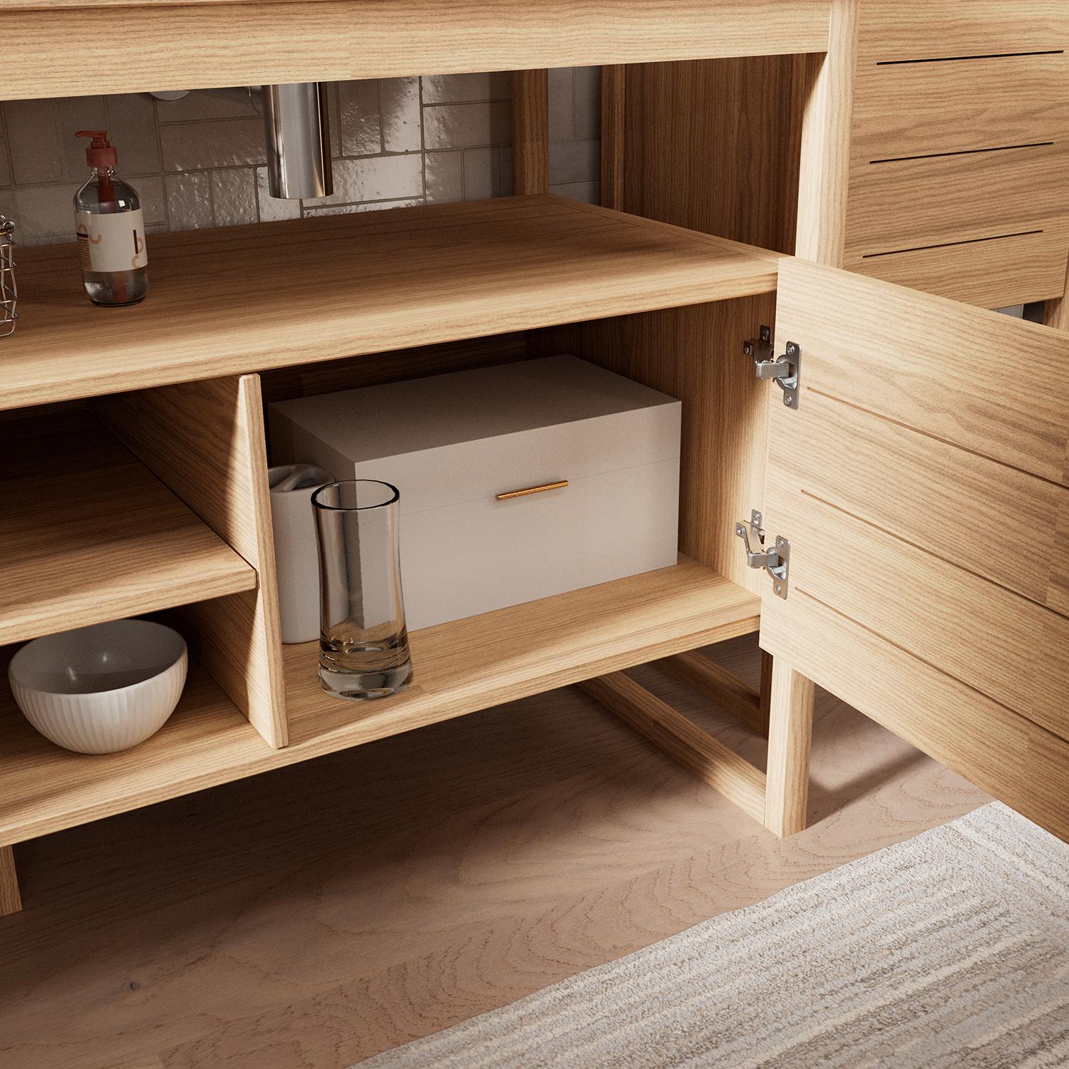 Ensemble meuble double vasque 140 cm + Vasques + Robinets + Miroir