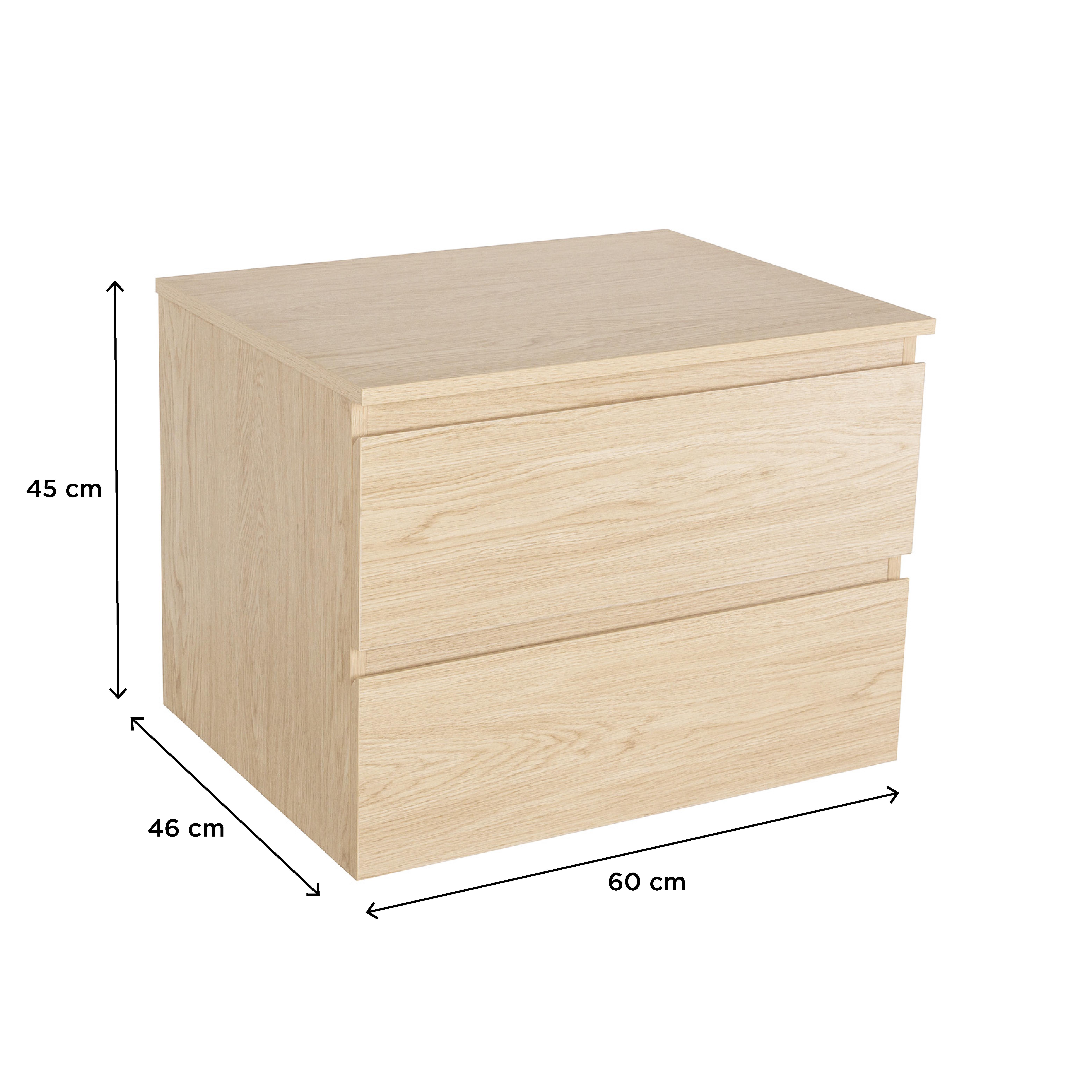 Meuble simple vasque décor chêne 60 cm