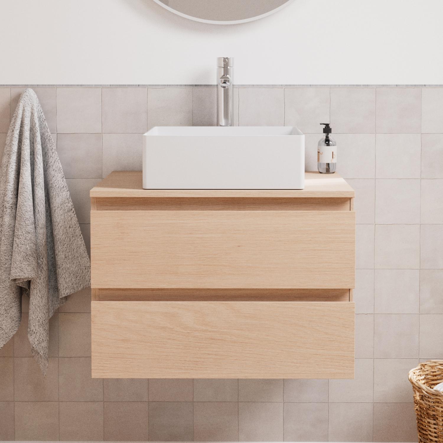 Ensemble meuble simple vasque 60 cm + vasque COMA + robinet TAP