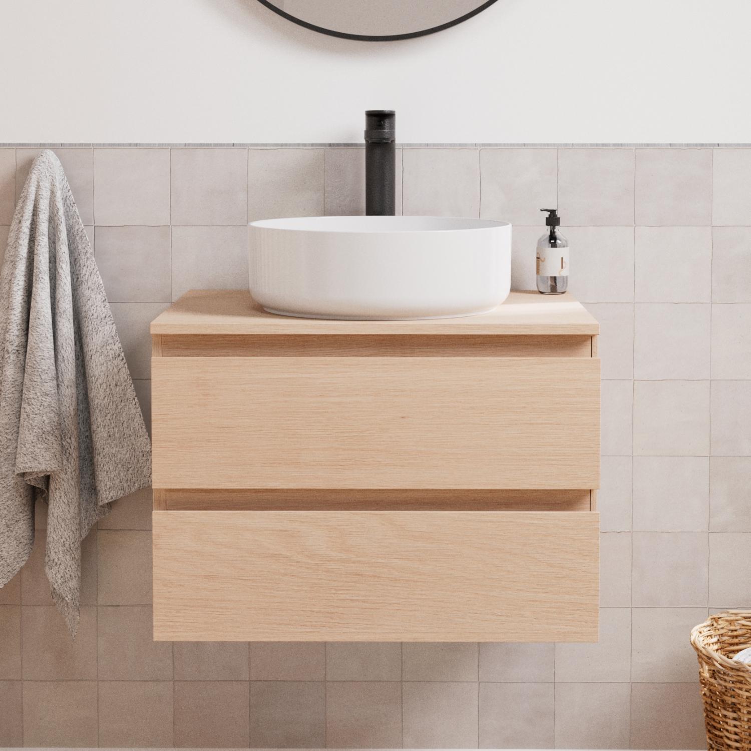 Ensemble meuble simple vasque 60 cm + vasque DIEGO