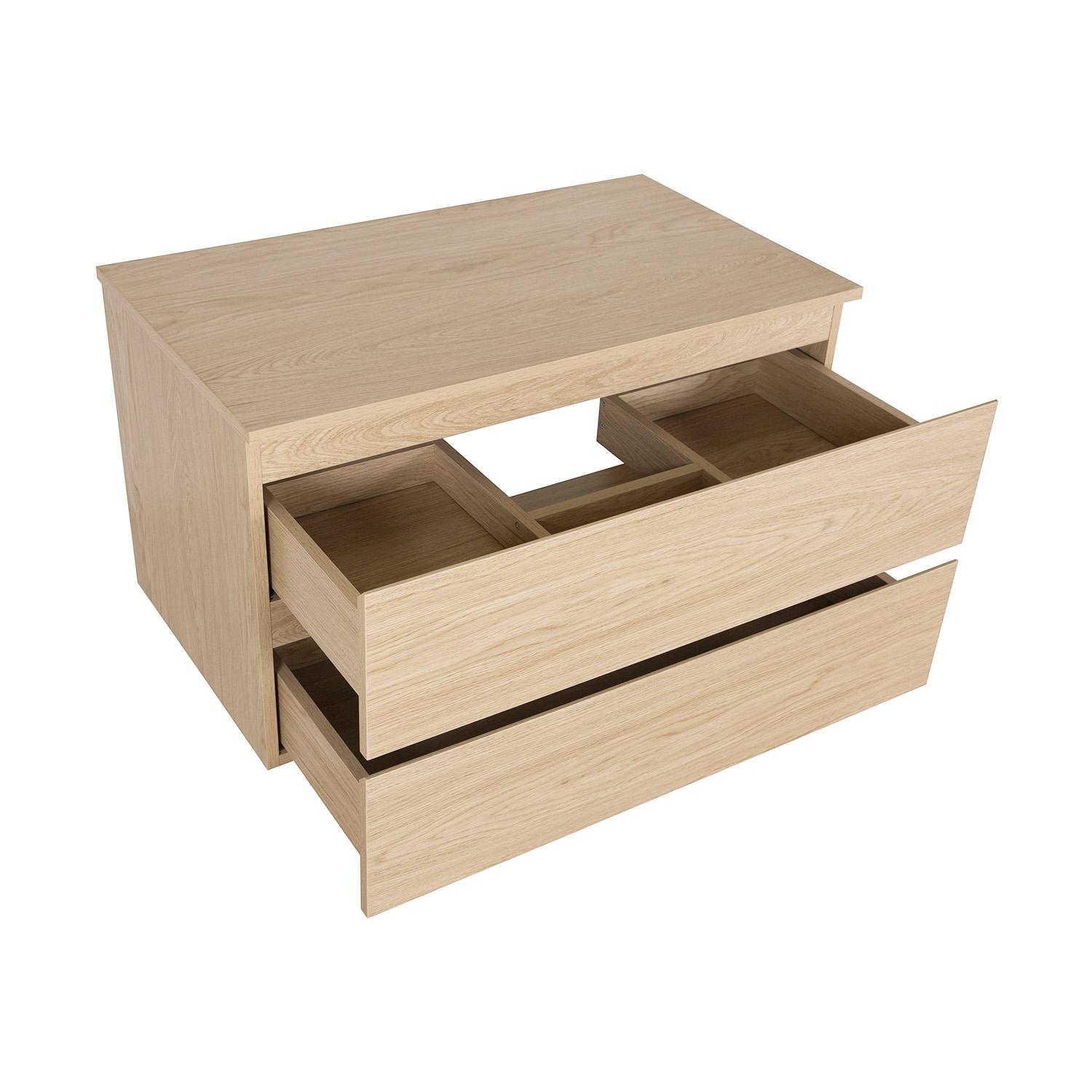 Meuble simple vasque décor chêne 80 cm