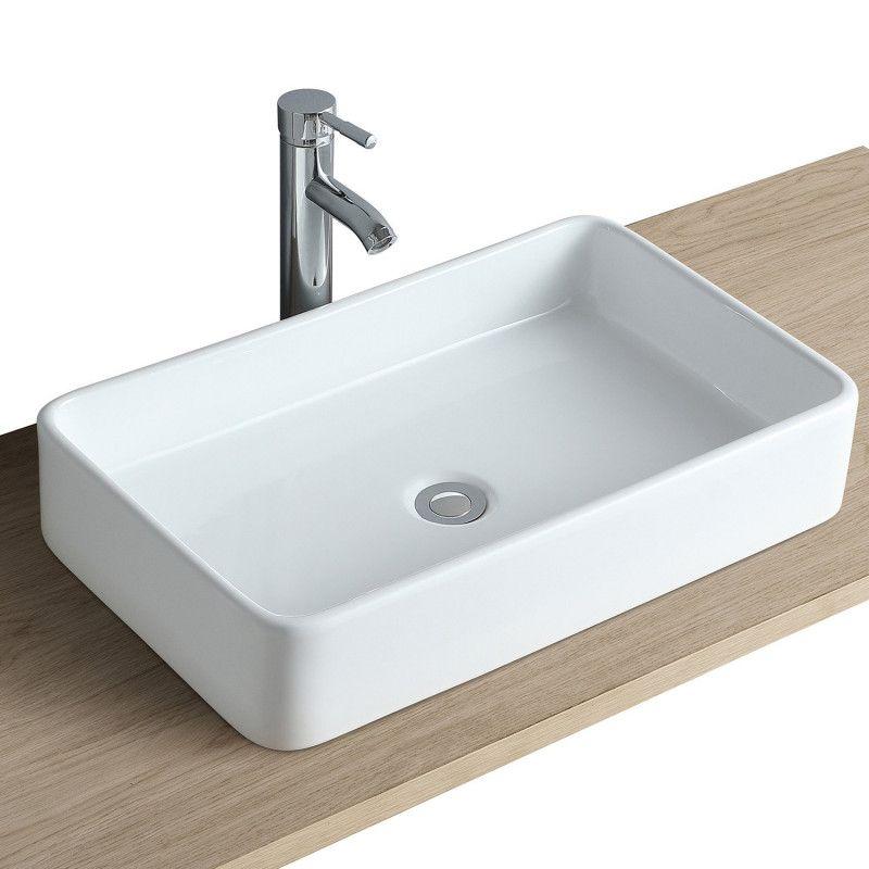 Ensemble meuble simple vasque 80 cm + vasque SADDY + robinet ROB + miroir LYA + colonne SORRENTO