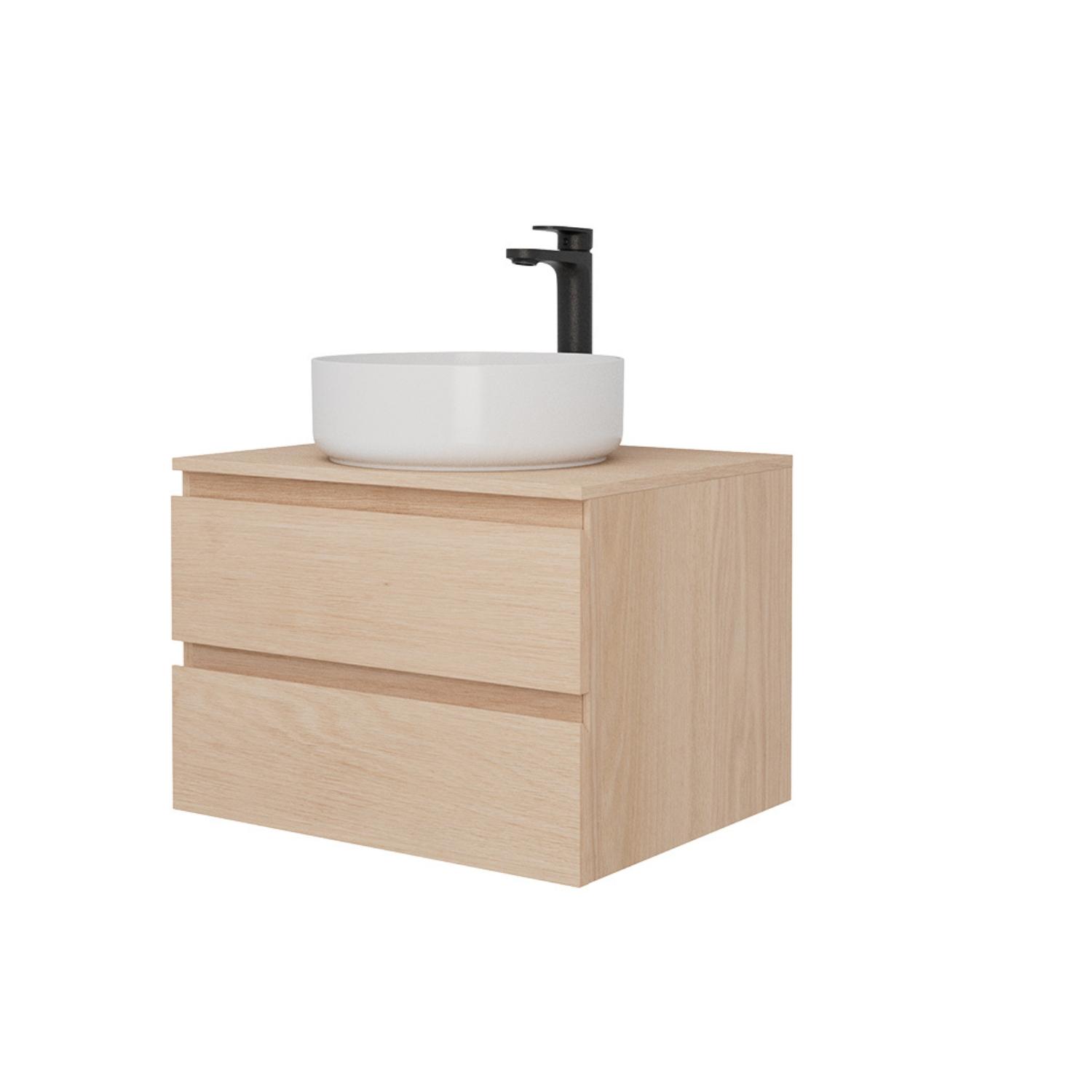 Ensemble meuble simple vasque 80 cm + vasque SADDY + robinet ROB