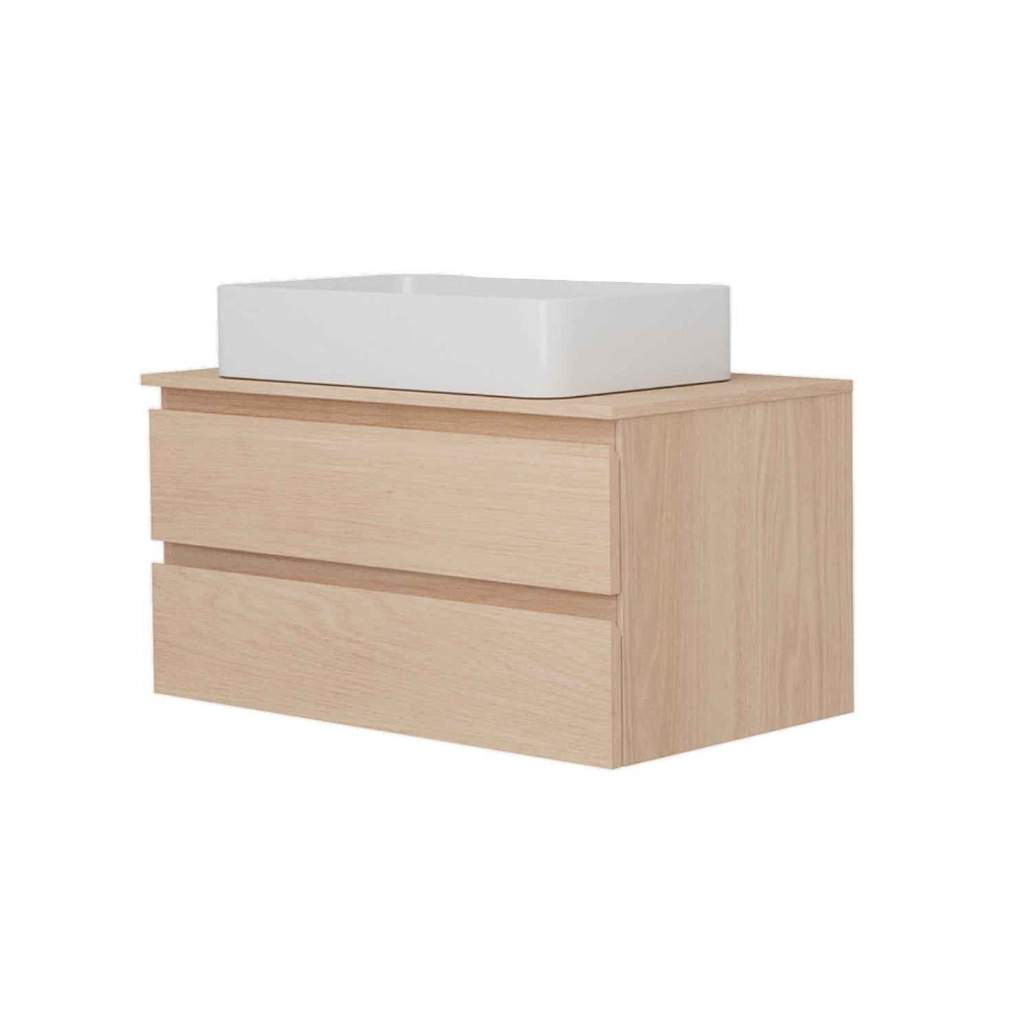 Ensemble meuble simple vasque 80 cm + vasque SADDY