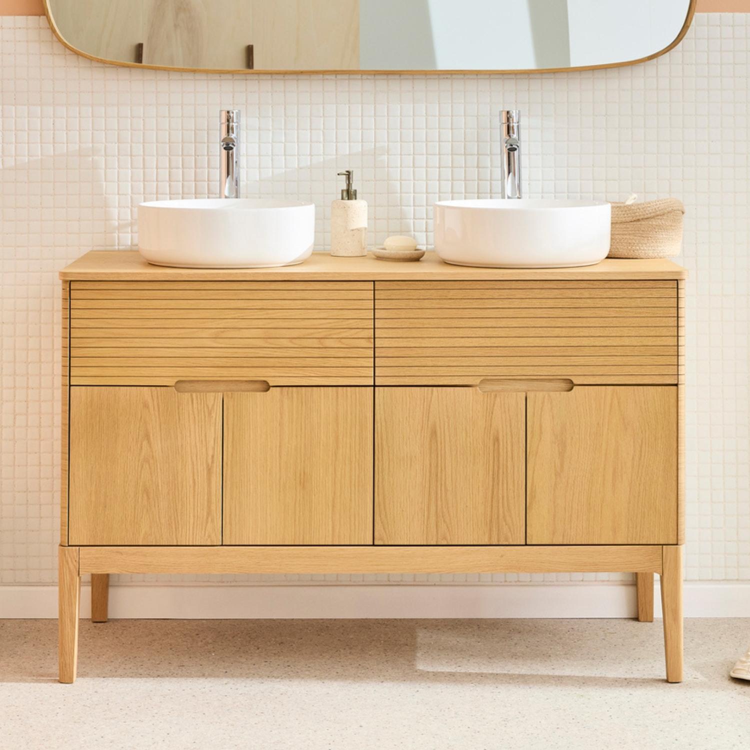 Ensemble meuble double vasque 120cm ALASKA + vasque DIEGO