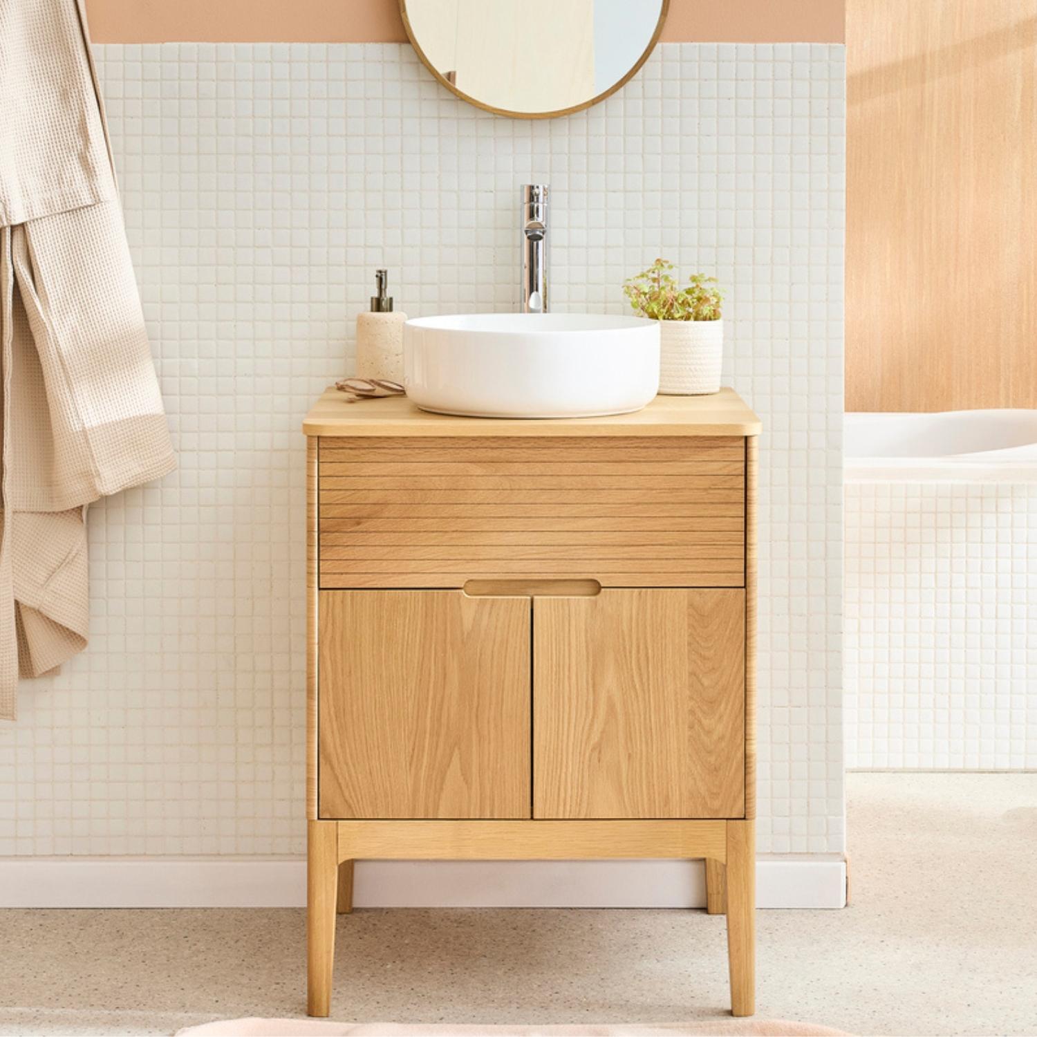 Ensemble meuble double vasque 60cm ALASKA + vasque DIEGO