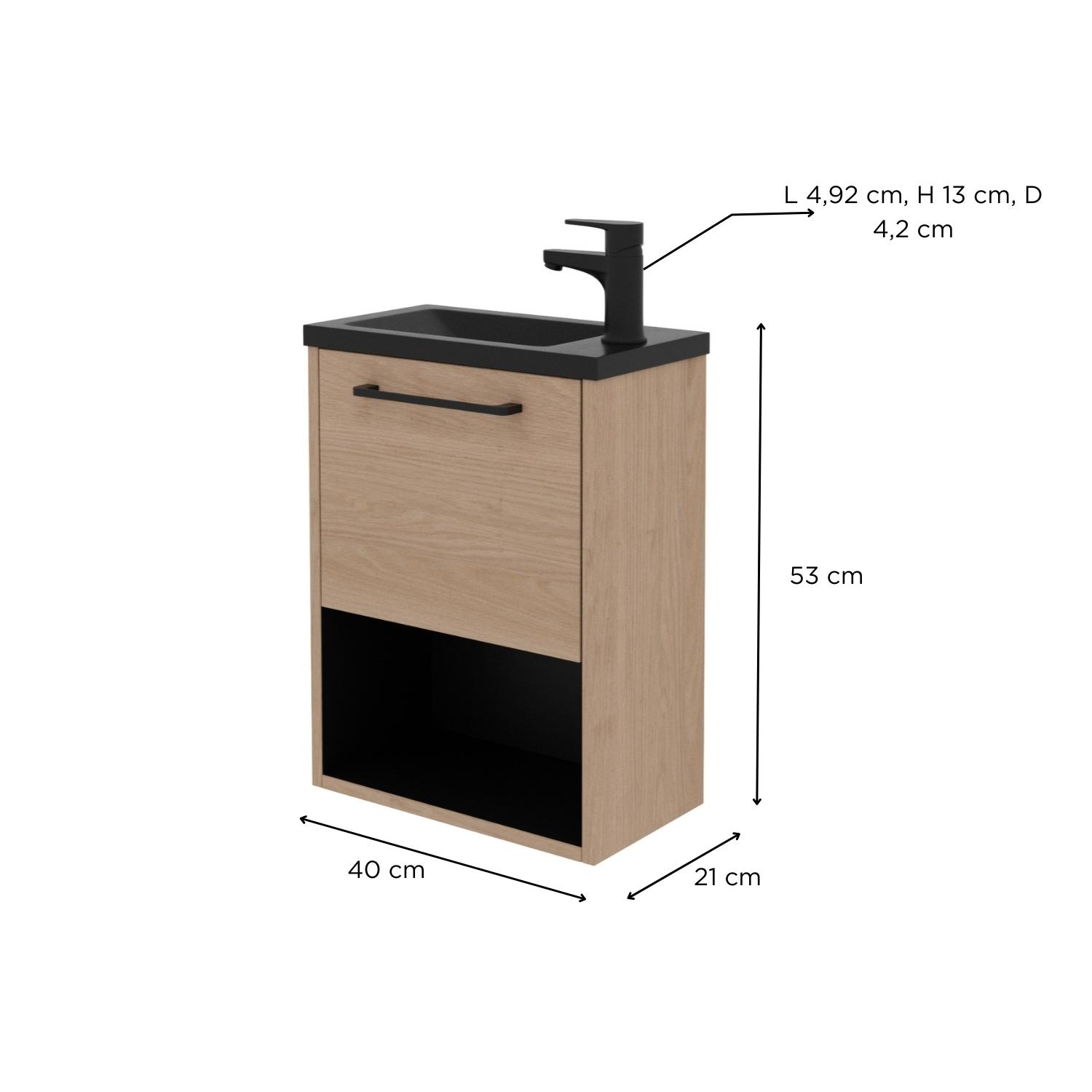 Ensemble meuble lave-mains NIKA + robinet GRIFO