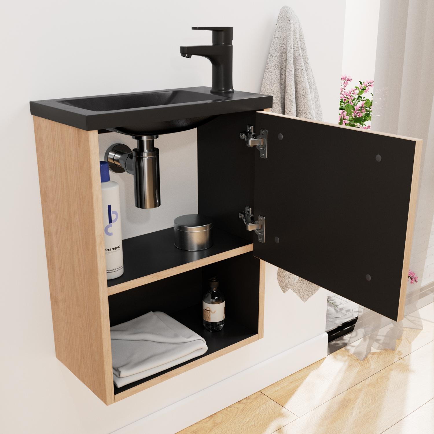 Ensemble meuble lave-mains NIKA + Miroir PEPPER