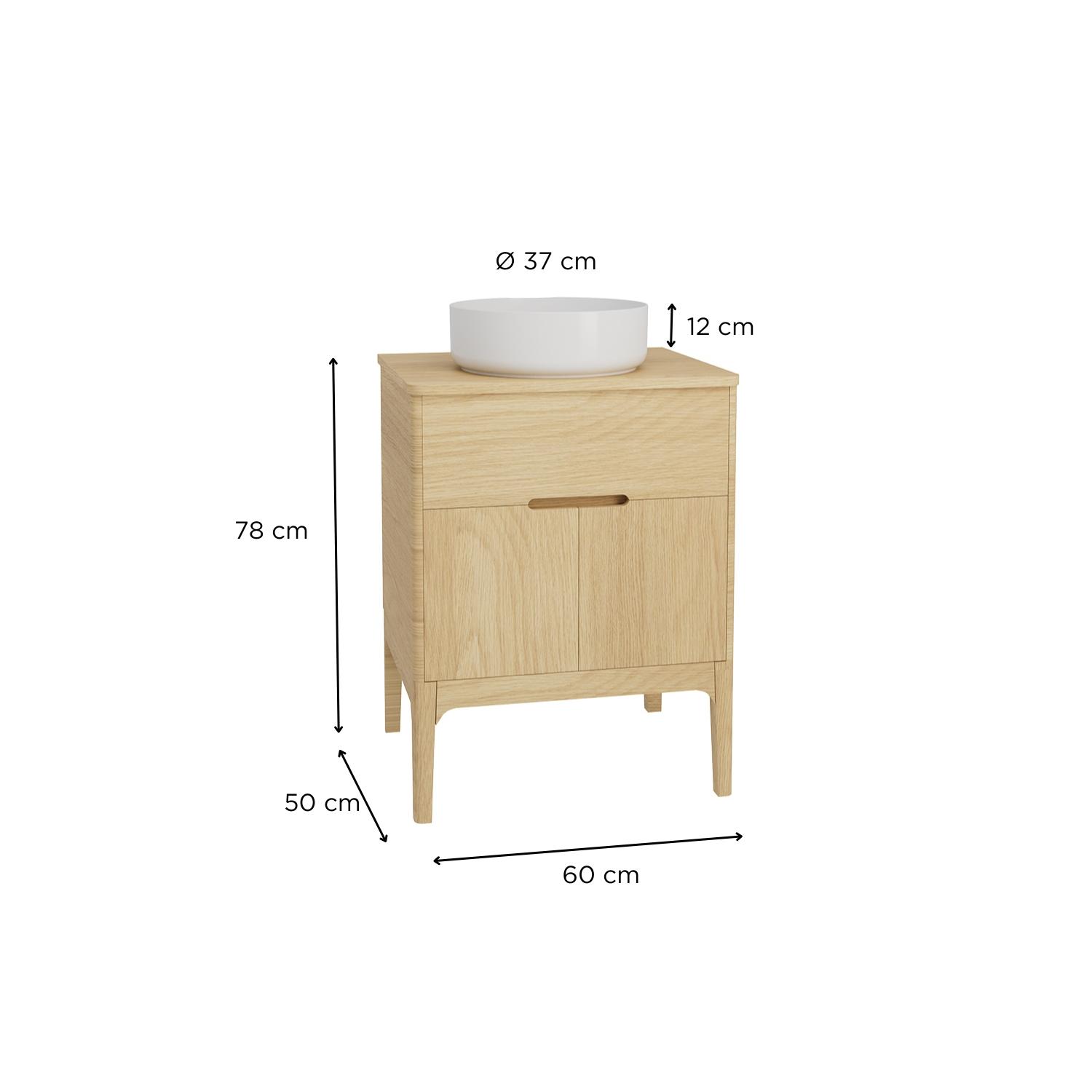Ensemble meuble double vasque 60cm ALASKA + vasque DIEGO