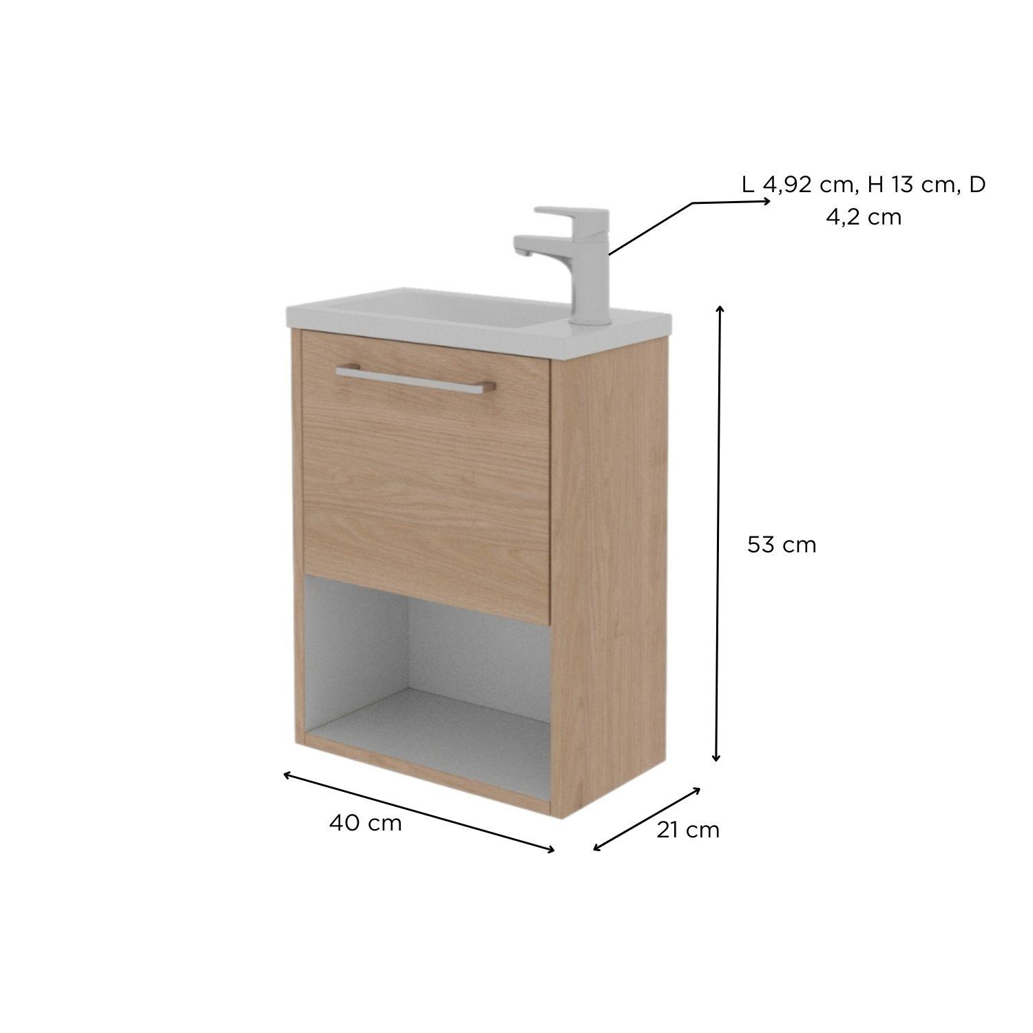 Ensemble meuble lave-mains NIKA + robinet TAP